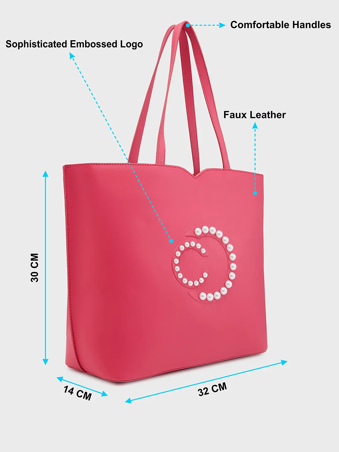 Caprese Pink Cloud Medium Pink Tote Bag - Image 7
