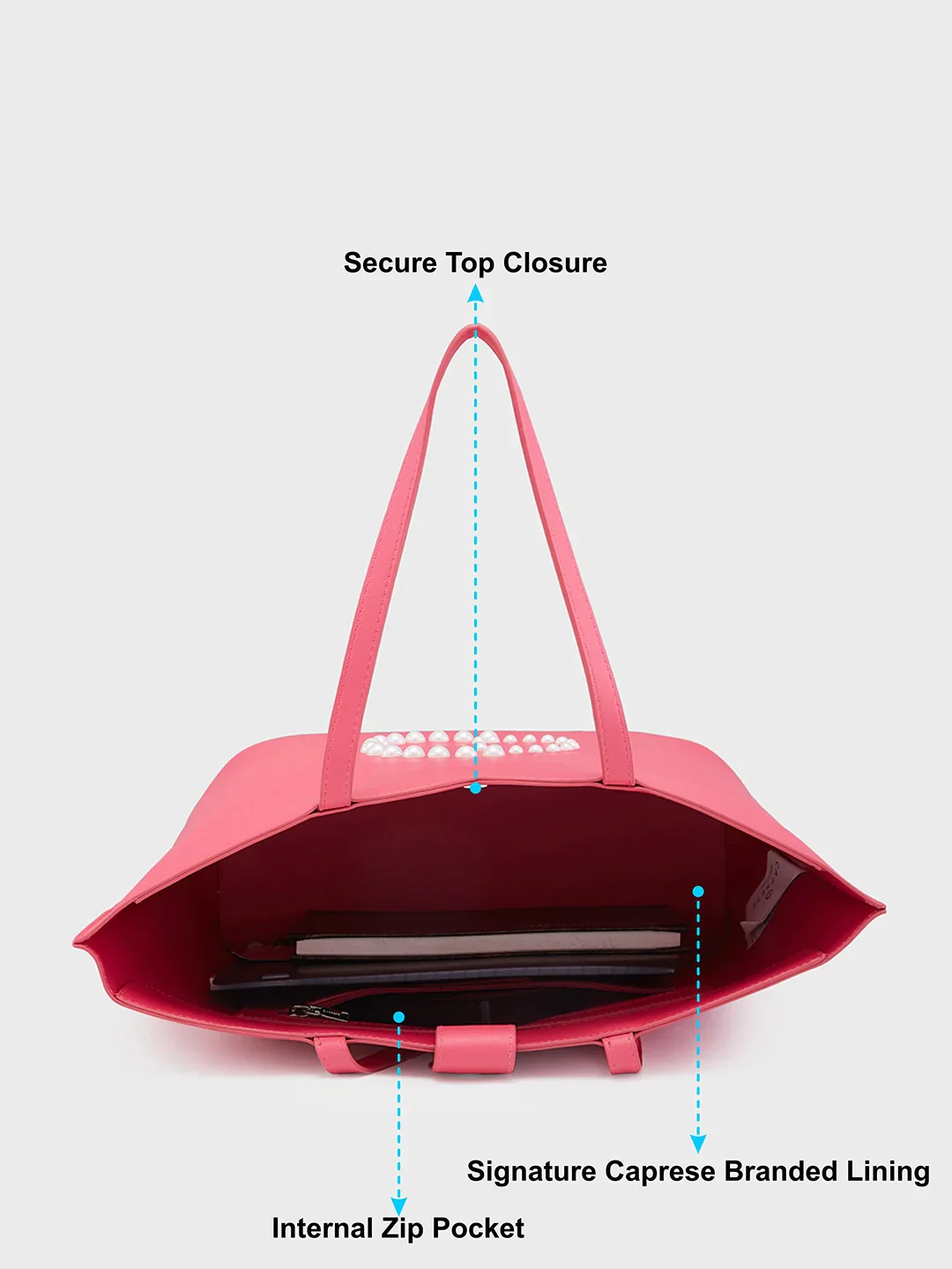 Caprese Pink Cloud Medium Pink Tote Bag - Image 8