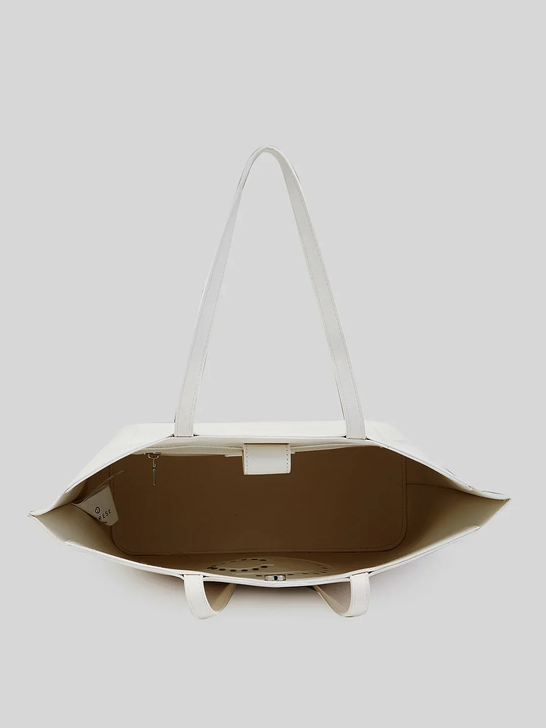 Caprese Pink Cloud Medium White Tote Bag - Image 10
