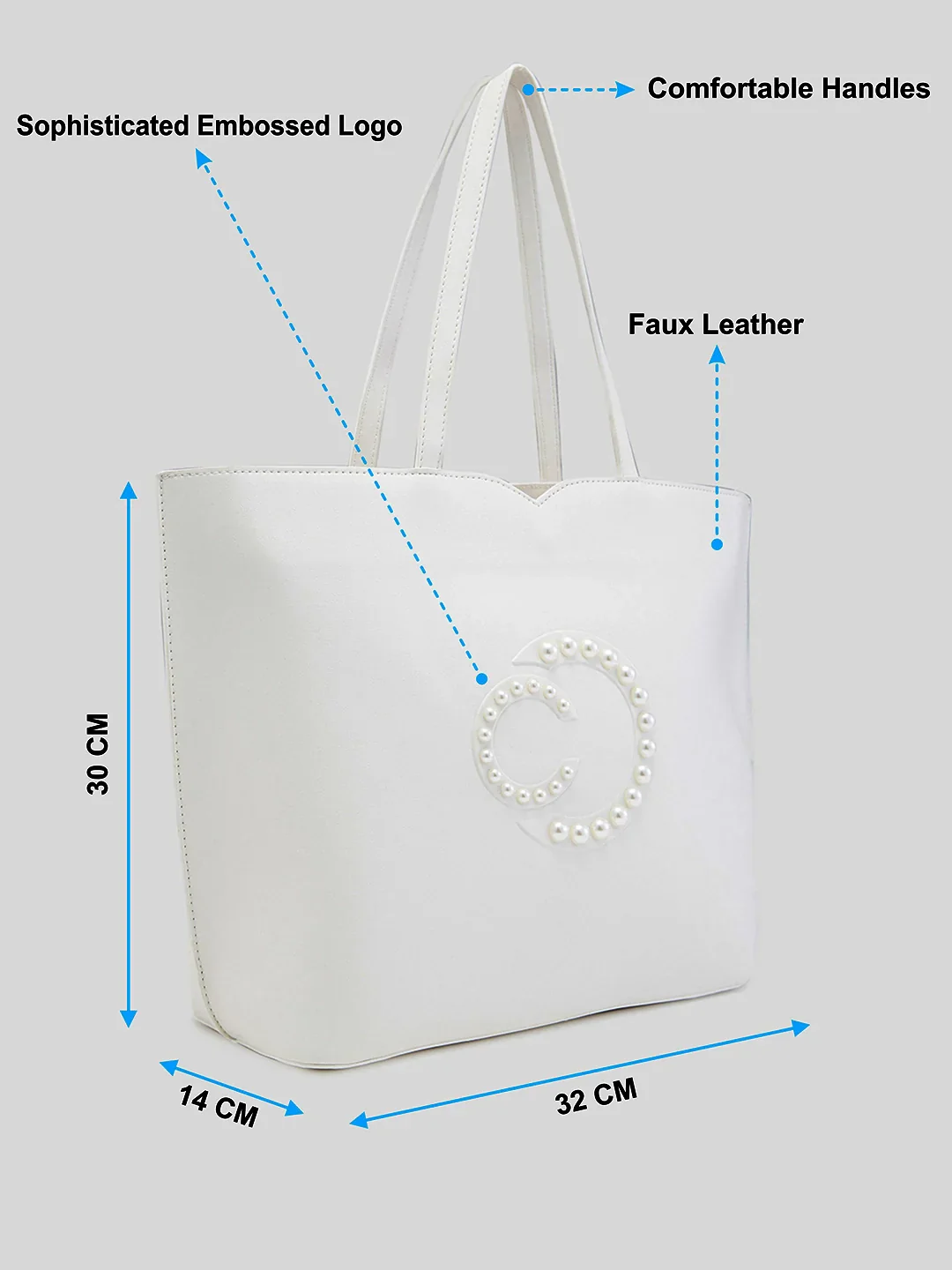Caprese Pink Cloud Medium White Tote Bag - Image 7