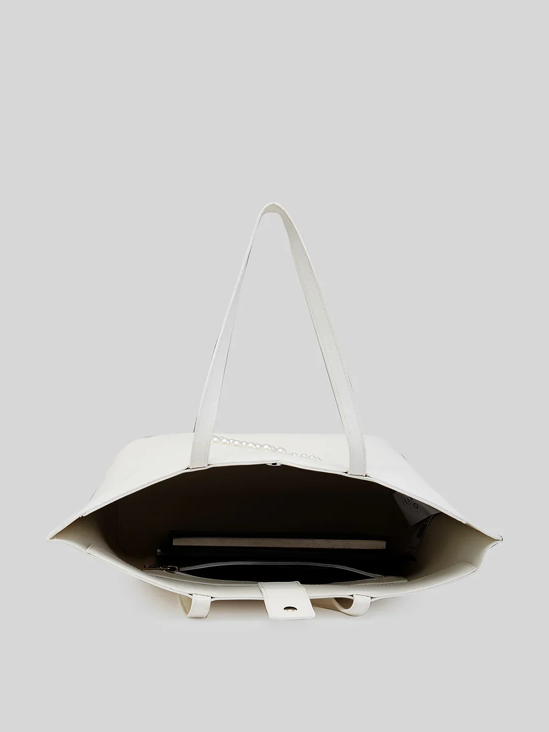 Caprese Pink Cloud Medium White Tote Bag - Image 9