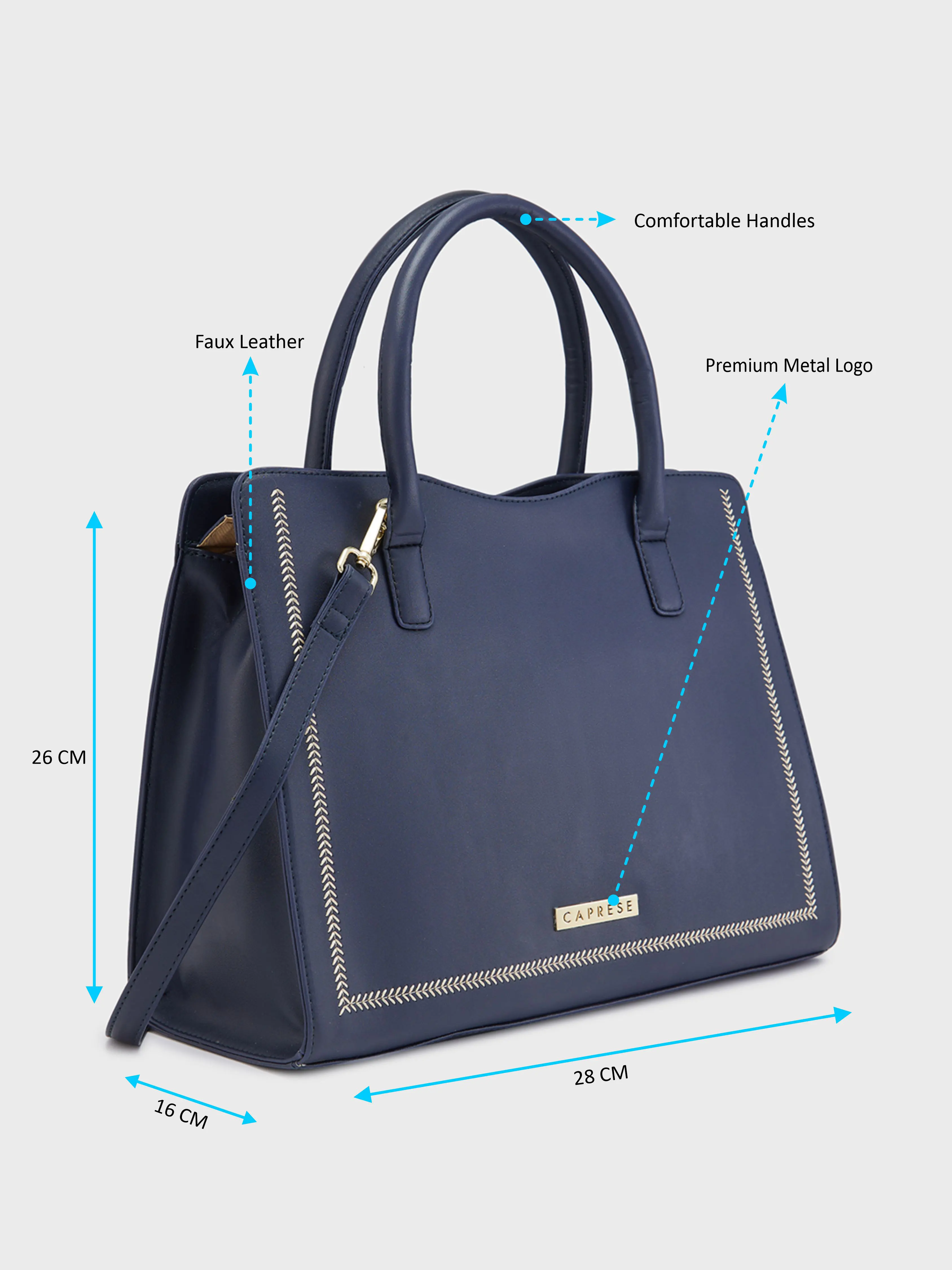 Caprese Poppy Large Navy Tote Bag - Image 9