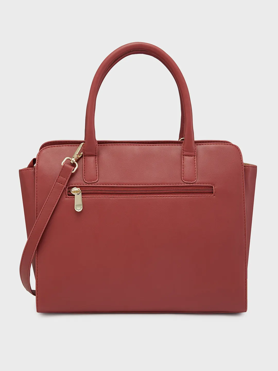 Caprese Poppy Medium Dark Red Satchel Bag - Image 4
