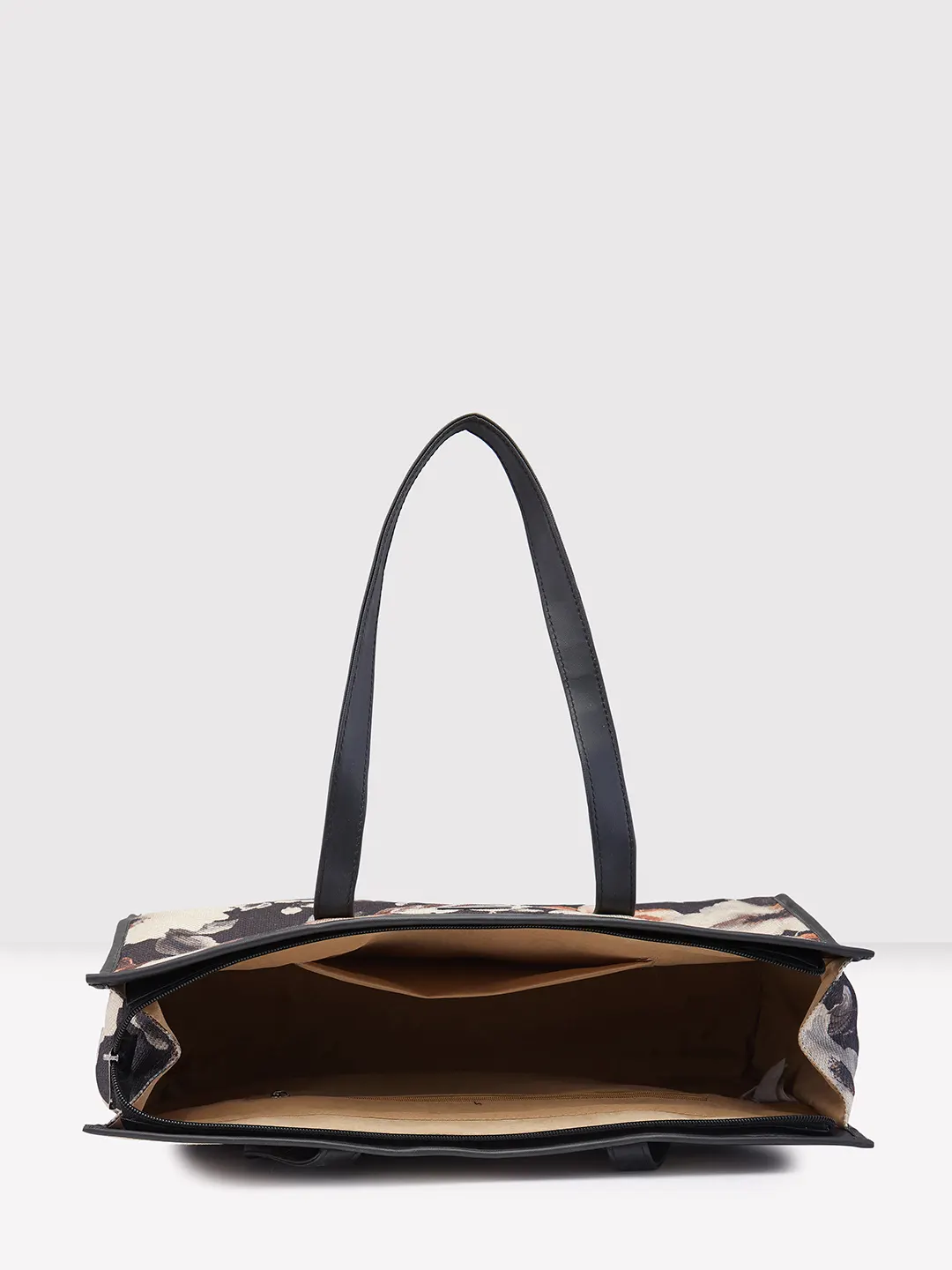 Caprese Poppy Printed Medium Black Tote Bag - Image 8
