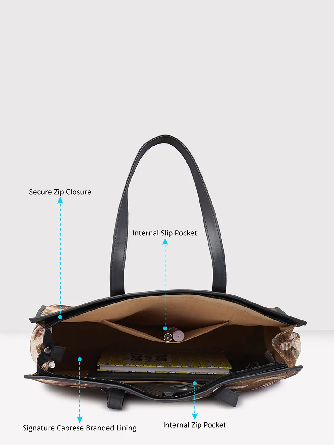 Caprese Poppy Medium Printed OliveTote Bag - Image 5