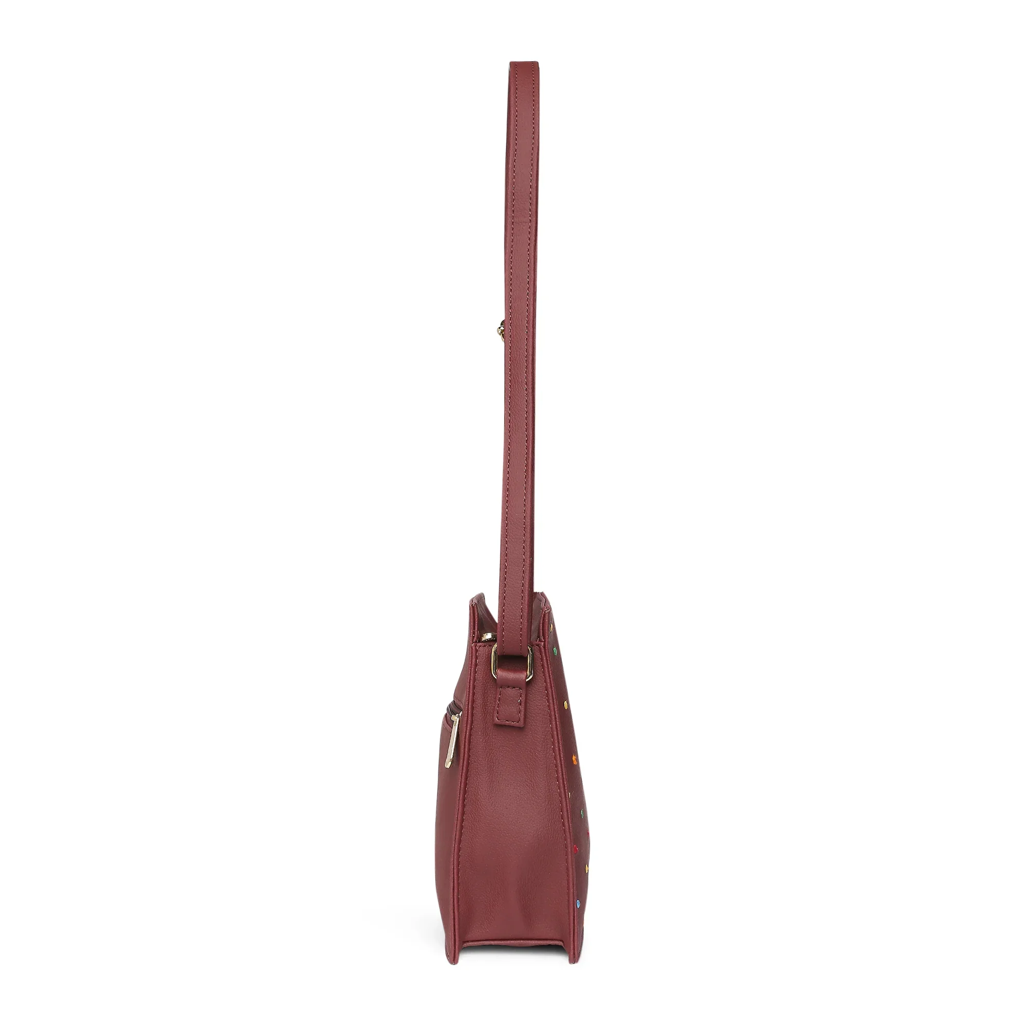 Caprese Popsicle Medium Maroon Crossbody Sling Bag - Image 5