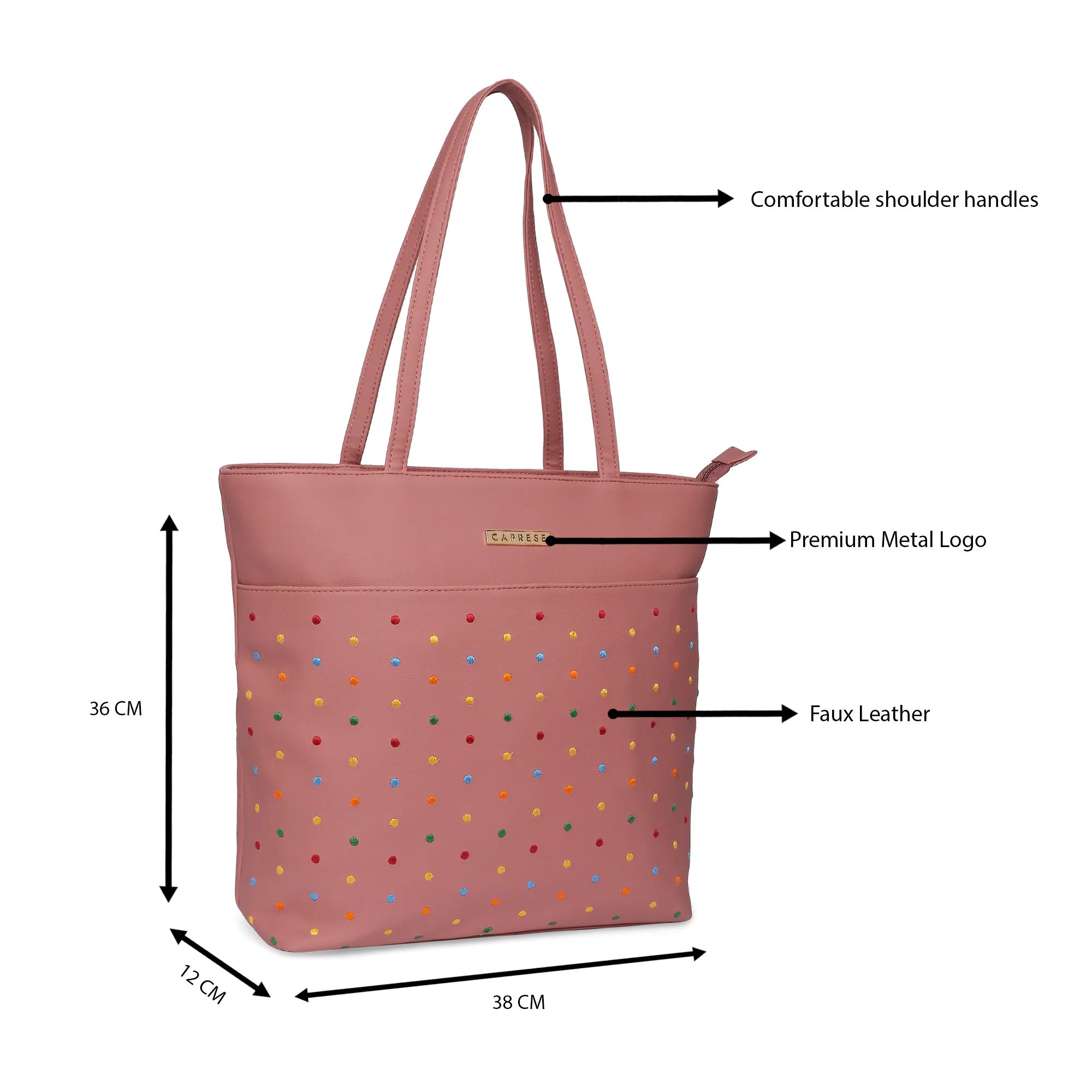 Caprese Popsicle Large Dusty Rose Tote Bag - Image 9