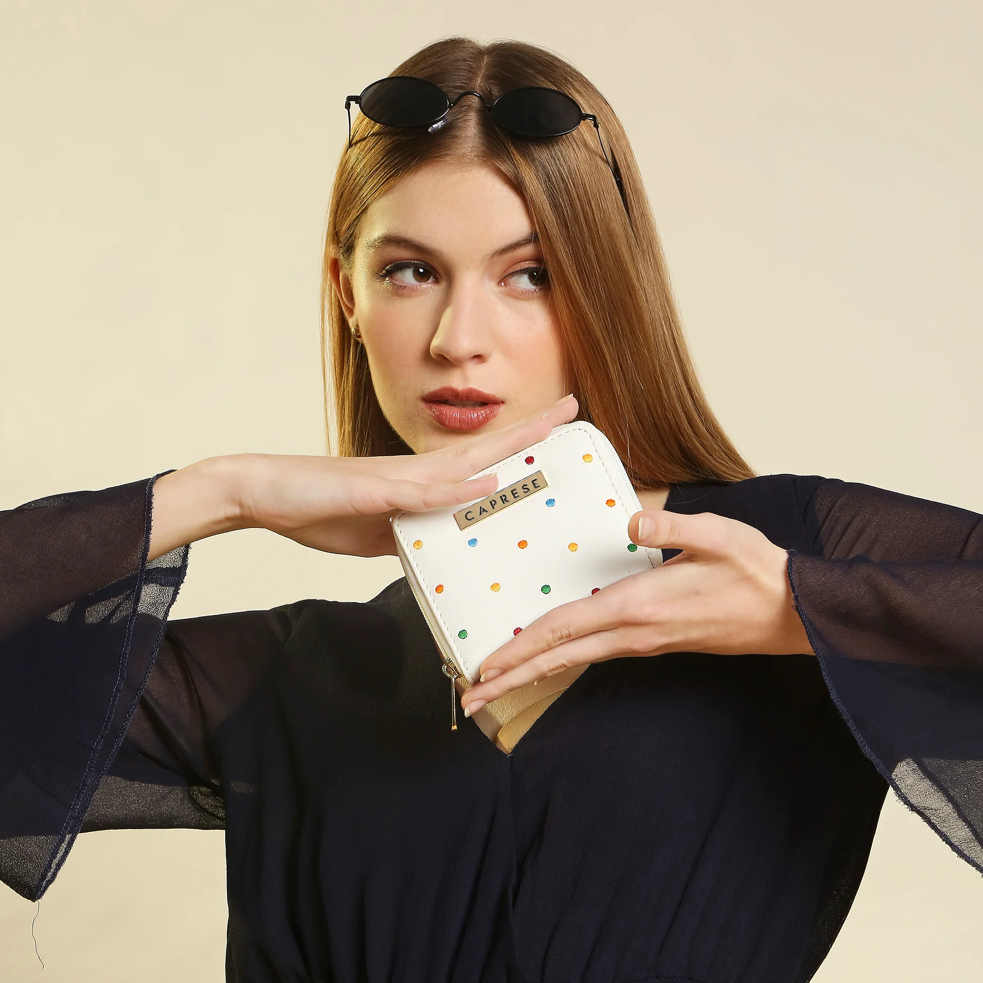 Caprese Popsicle Small Cream Zip Around Wallet - Image 3