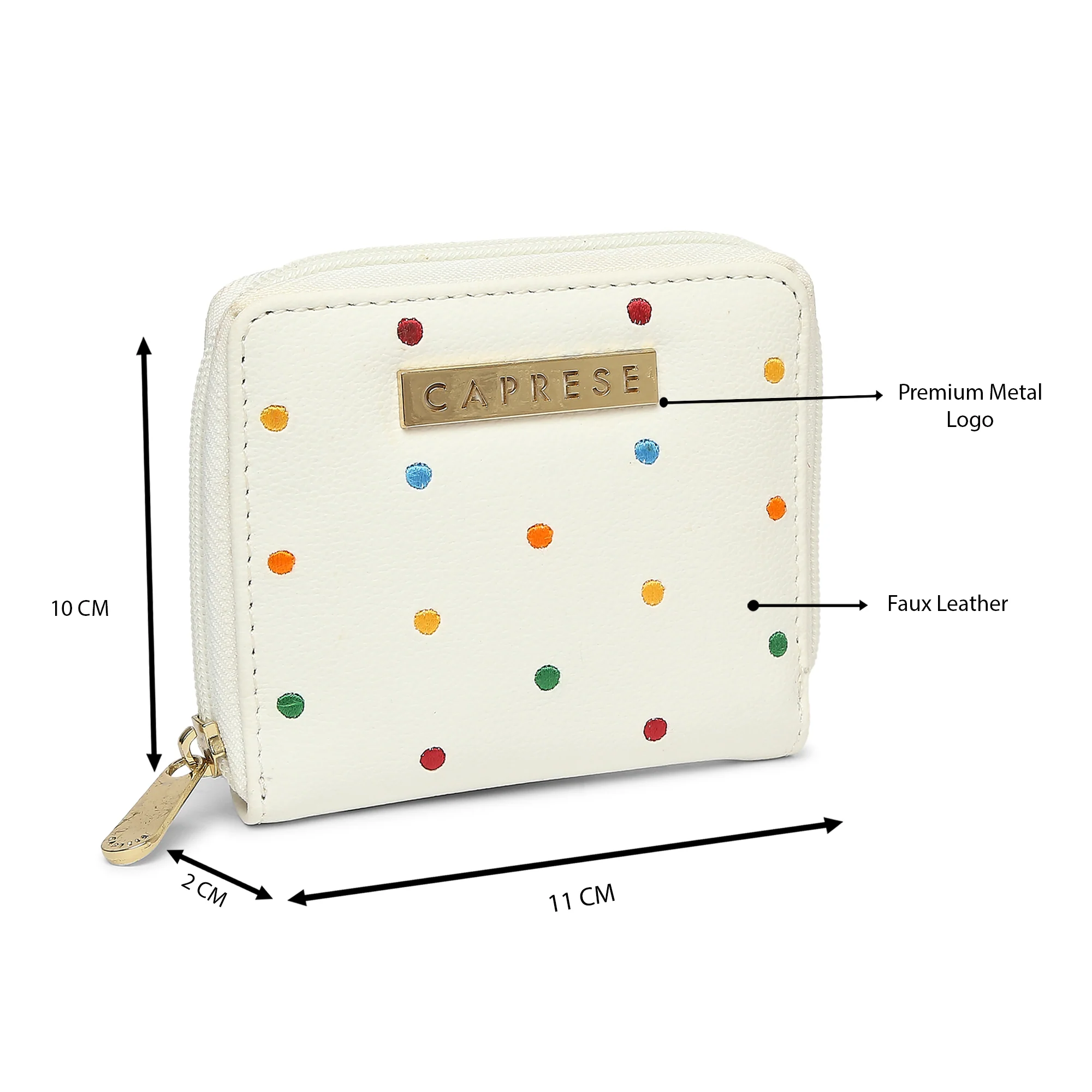 Caprese Popsicle Small Cream Zip Around Wallet - Image 9