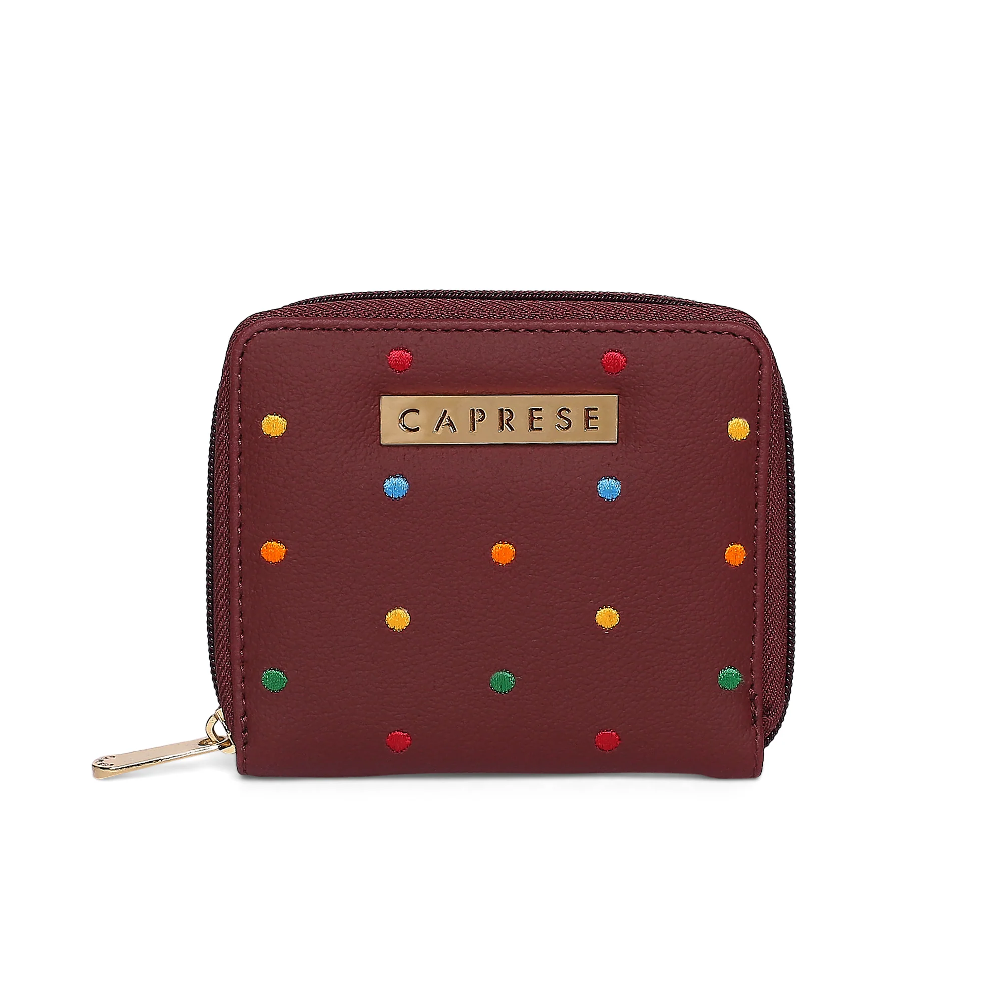 Caprese Popsicle Small Maroon Zip Around Wallet