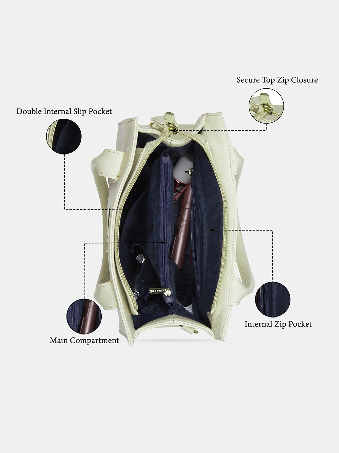 Caprese  Primea Medium Dark Beige Tote Bag - Image 7
