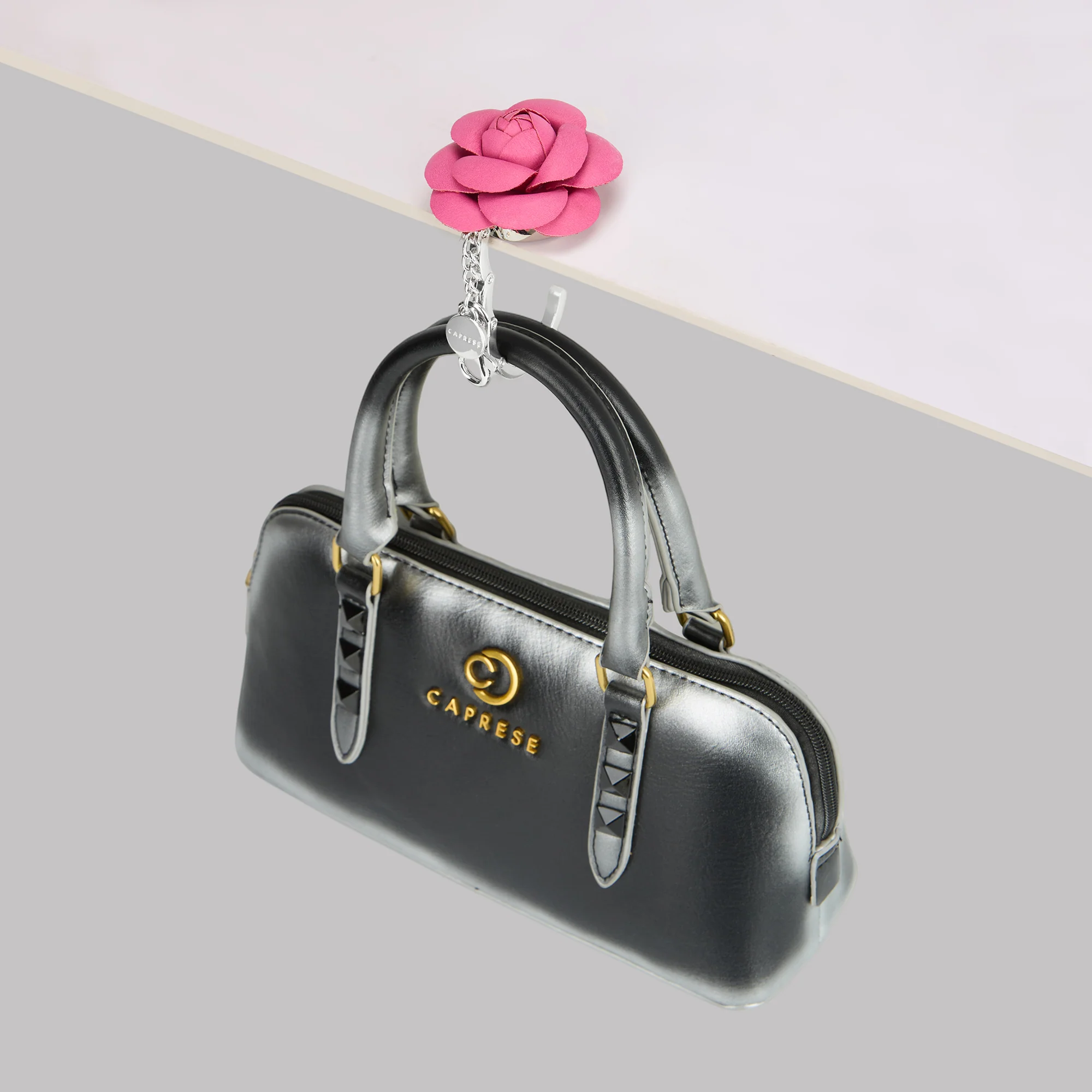 Caprese Rose Purse Hook Small Magenta Charm - Image 3