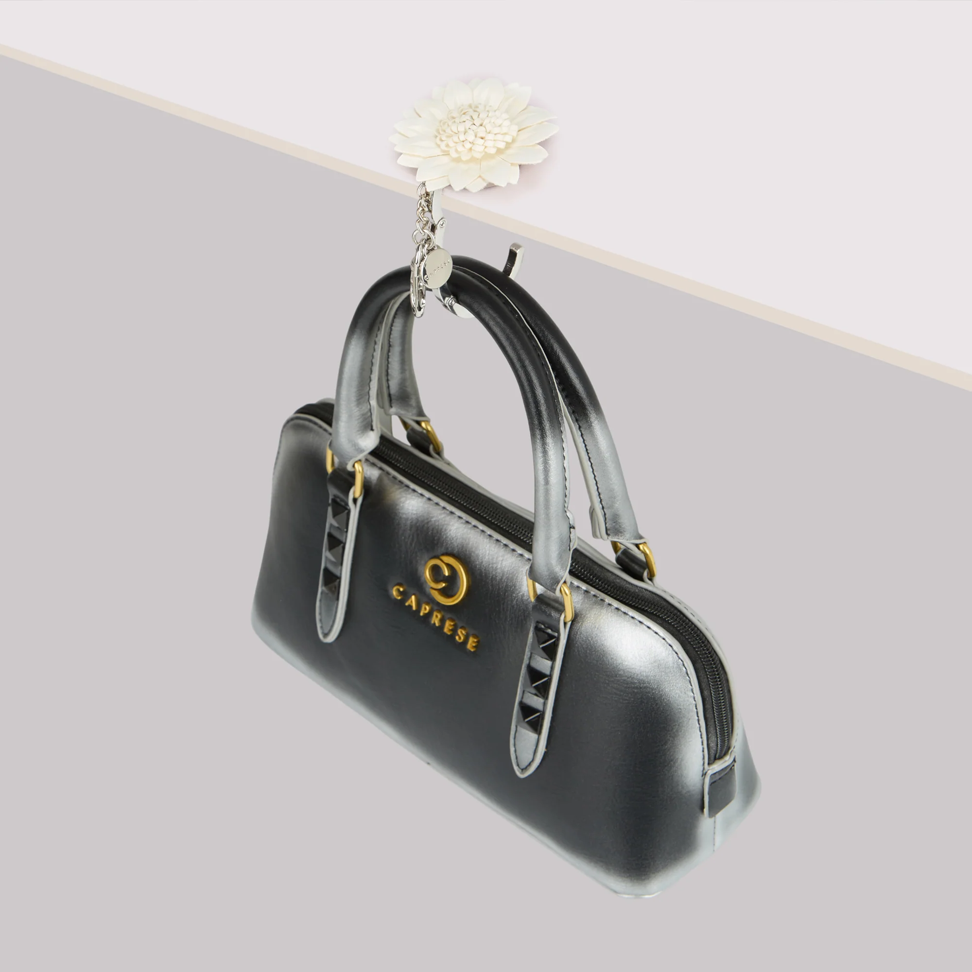 Caprese Dahlia Purse Hook Small White Charm - Image 3