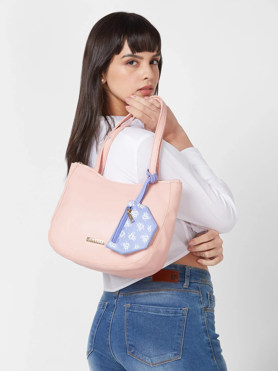 Caprese Pyxis Small Mellow Rose Satchel Bag - Image 10
