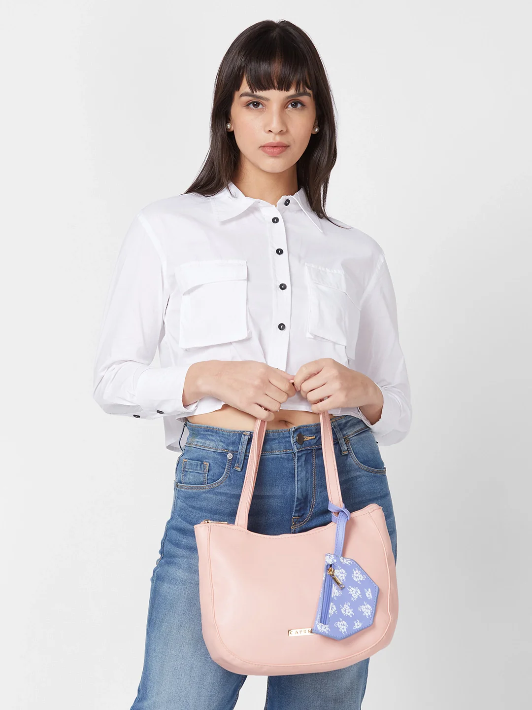 Caprese Pyxis Small Mellow Rose Satchel Bag - Image 9
