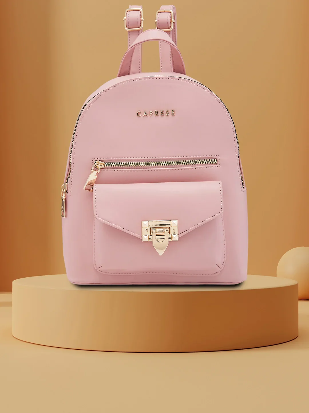 Caprese Rabina Medium Pink Backpack - Image 13