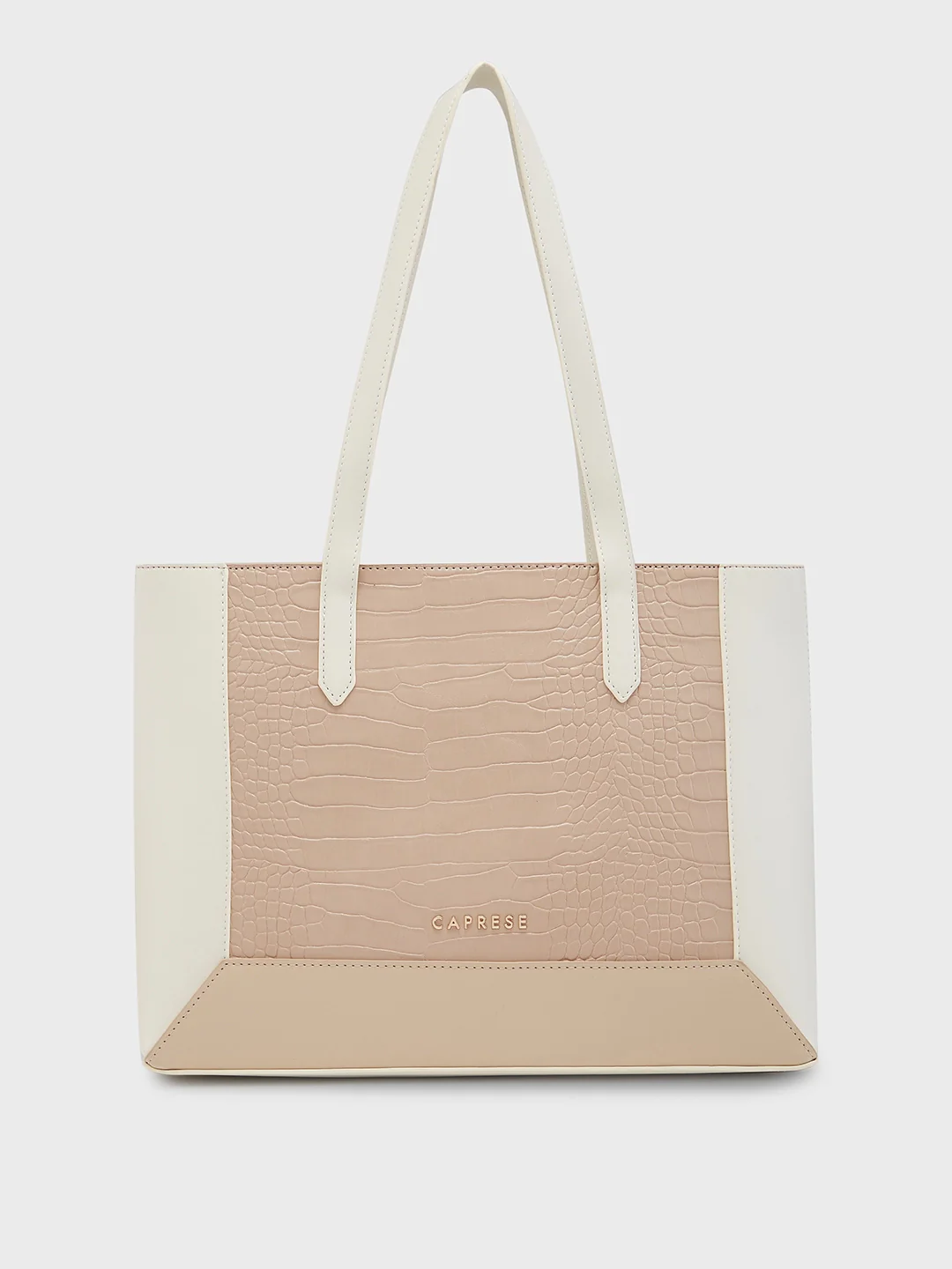 Caprese Rae Medium Croco Beige Tote Bag