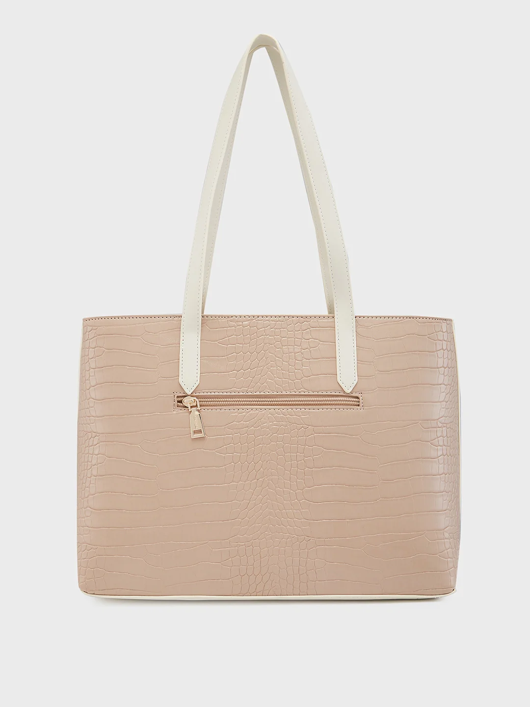 Caprese Rae Medium Croco Beige Tote Bag - Image 3