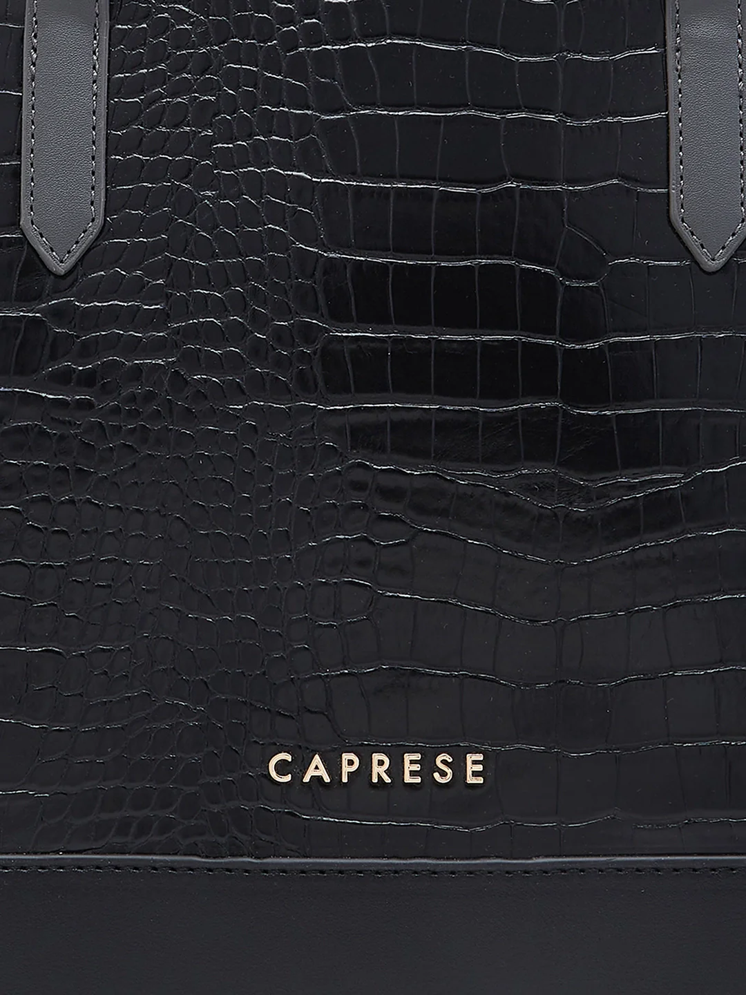 Caprese Rae Medium Croco Black Tote Bag - Image 10