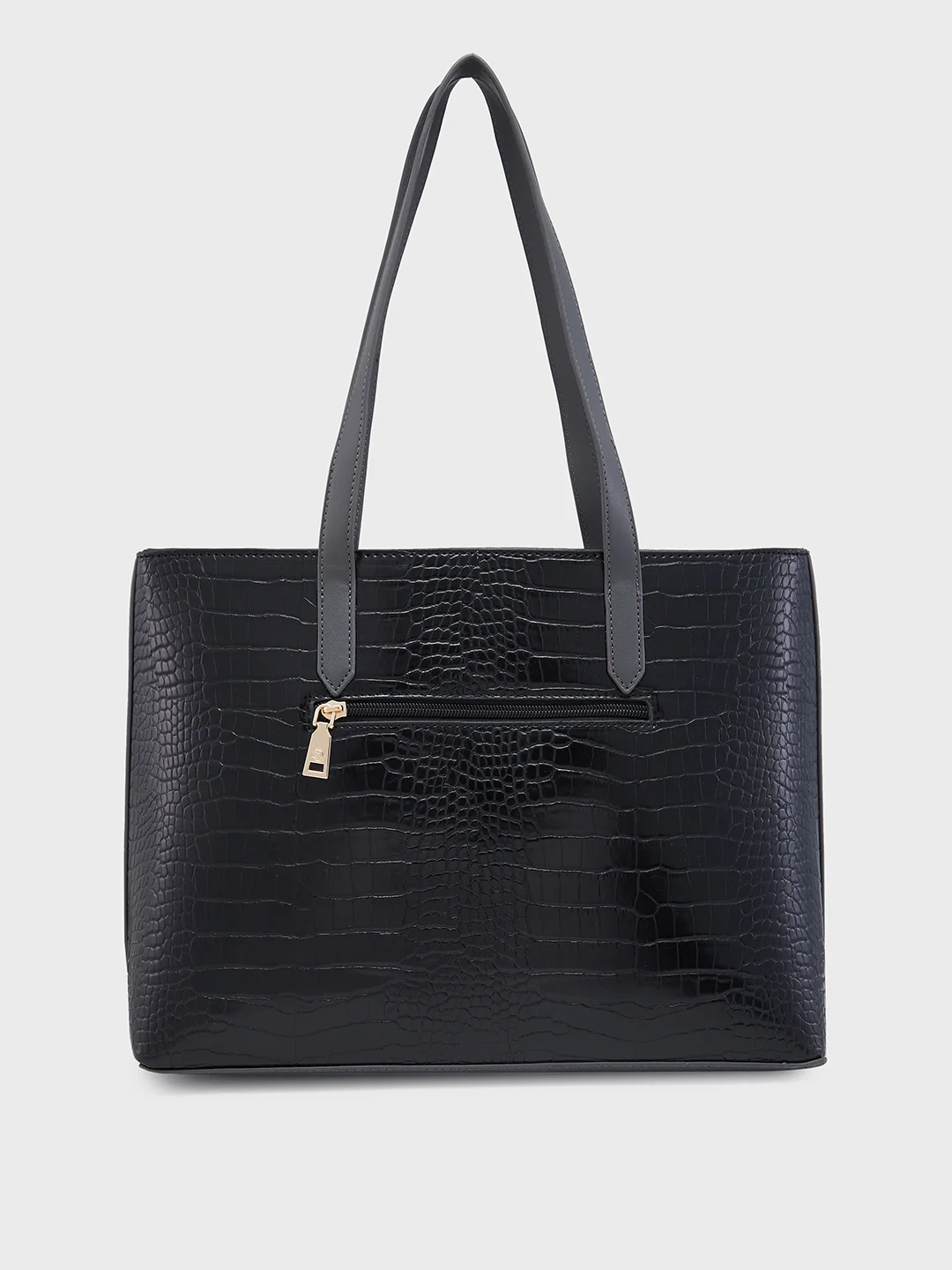 Caprese Rae Medium Croco Black Tote Bag - Image 3