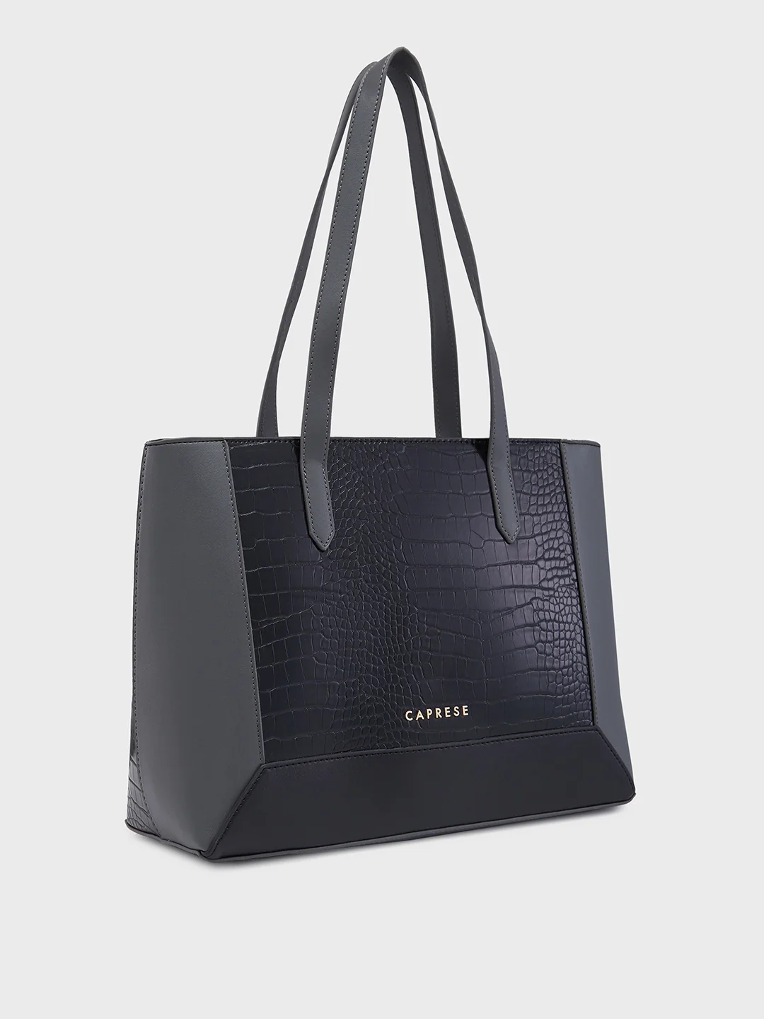 Caprese Rae Medium Croco Black Tote Bag - Image 4