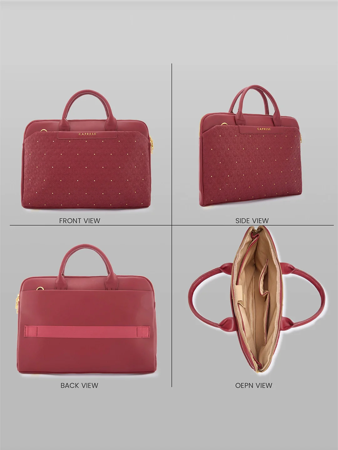 Caprese Rain Large Cherry Lacquer Laptop Bag Bag - Image 5