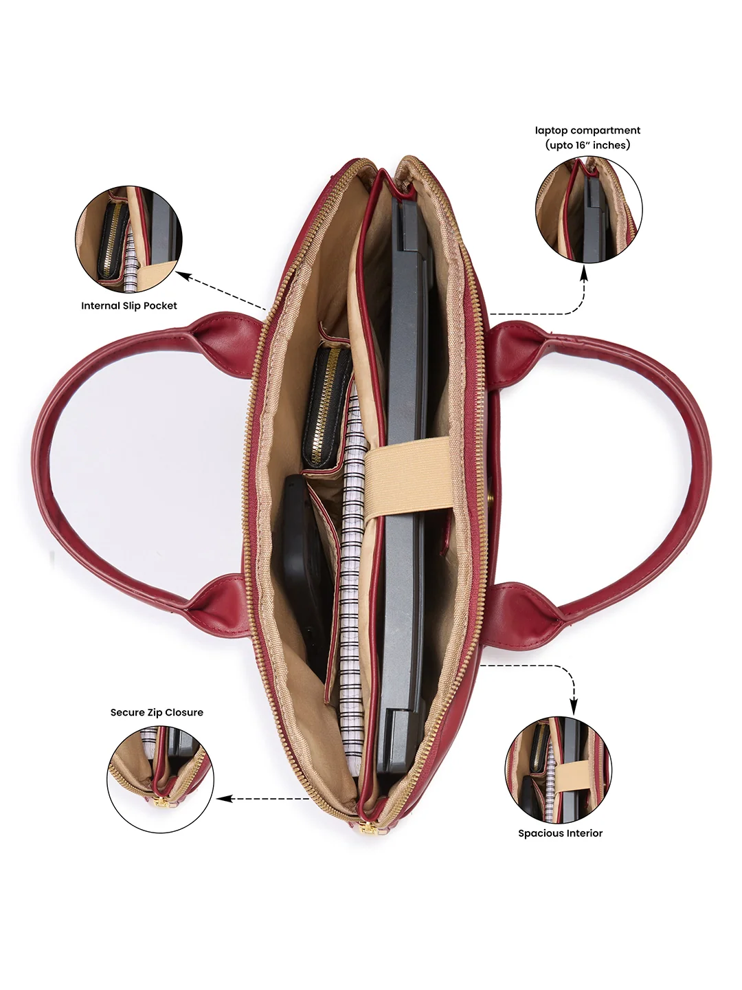 Caprese Rain Large Cherry Lacquer Laptop Bag Bag - Image 7