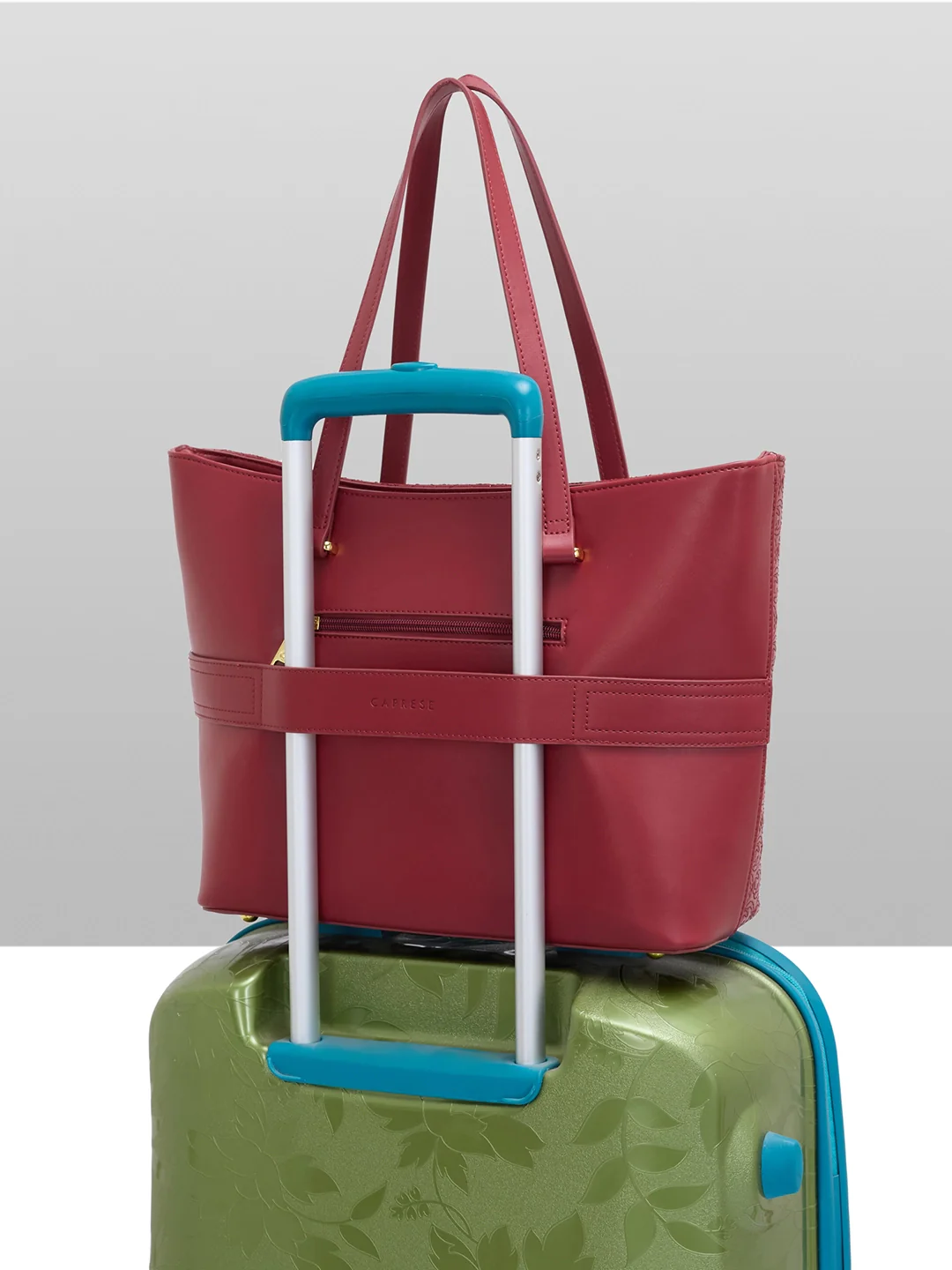 Caprese Rain Large Cherry Lacquer Tote Bag - Image 17