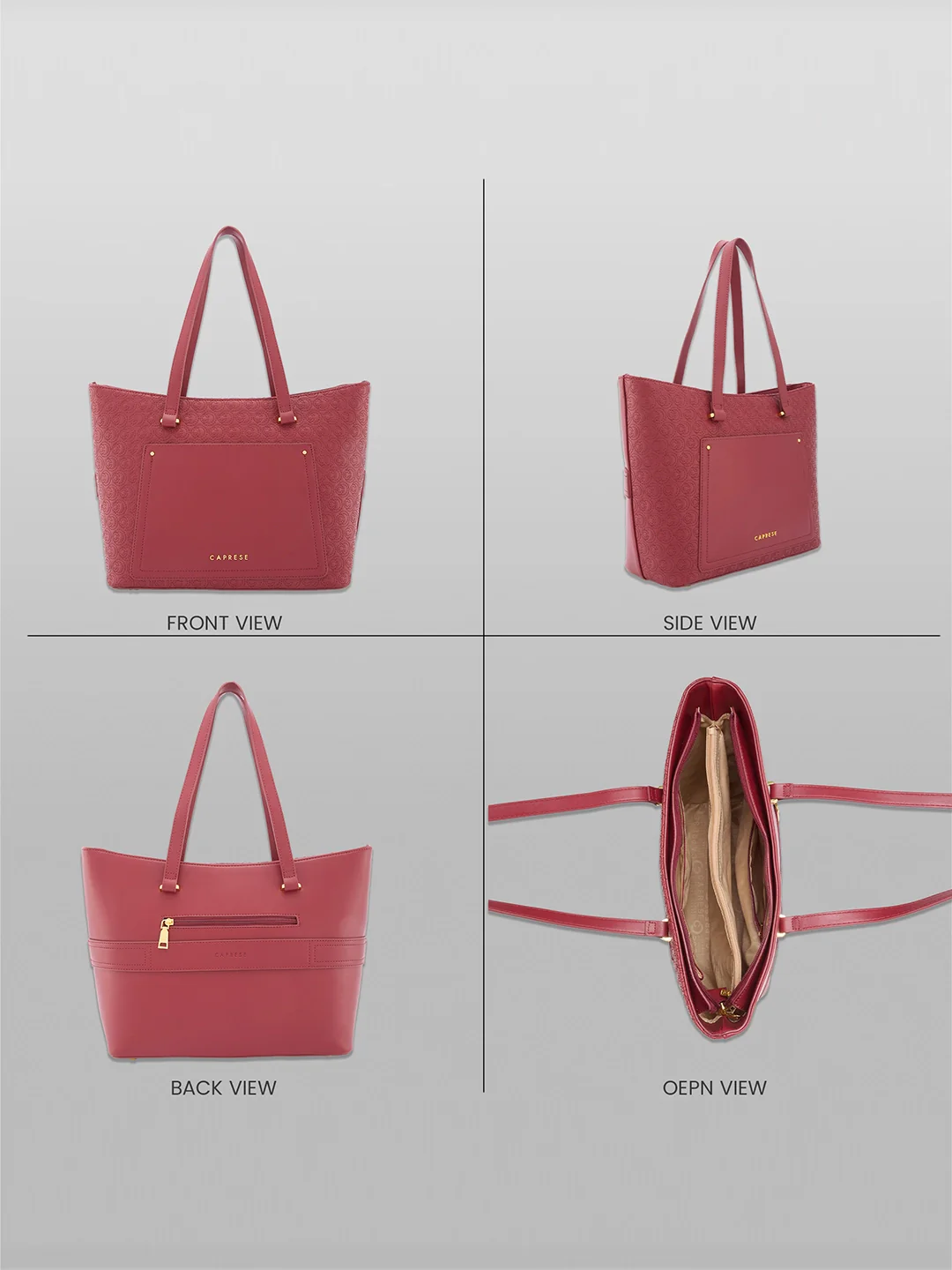 Caprese Rain Large Cherry Lacquer Tote Bag - Image 3