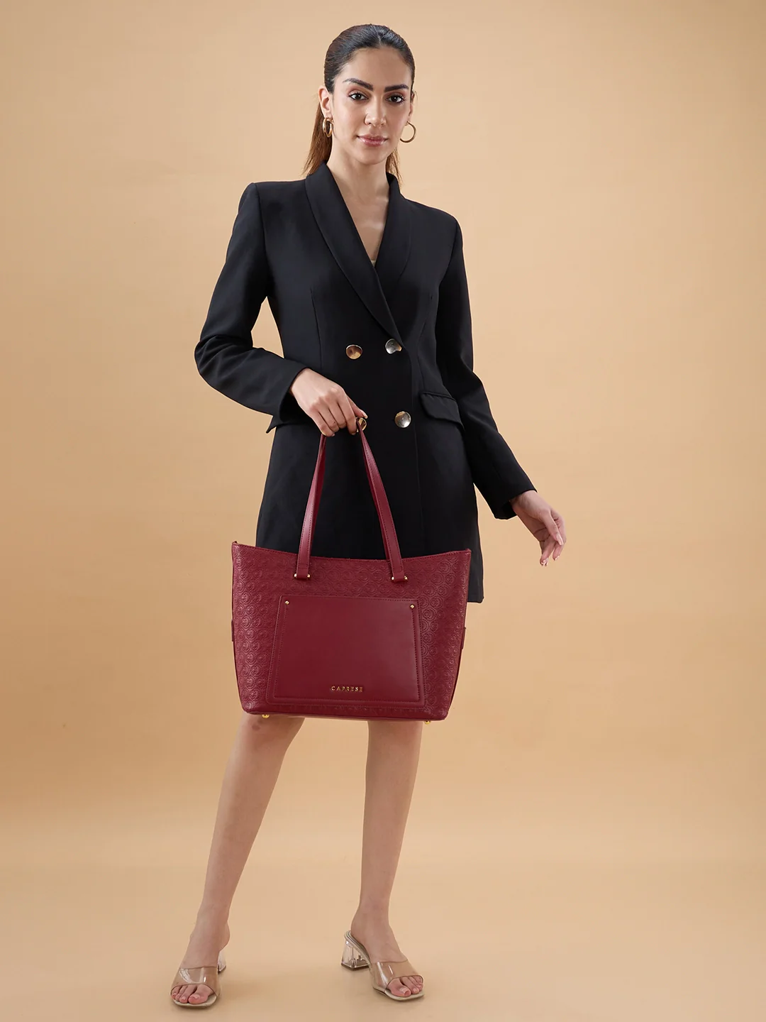 Caprese Rain Large Cherry Lacquer Tote Bag - Image 6