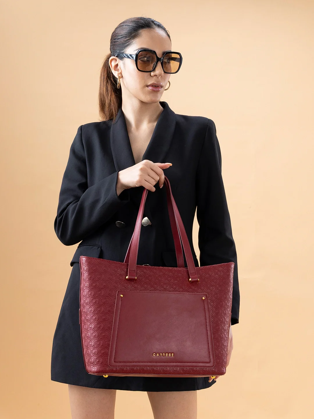Caprese Rain Large Cherry Lacquer Tote Bag - Image 7