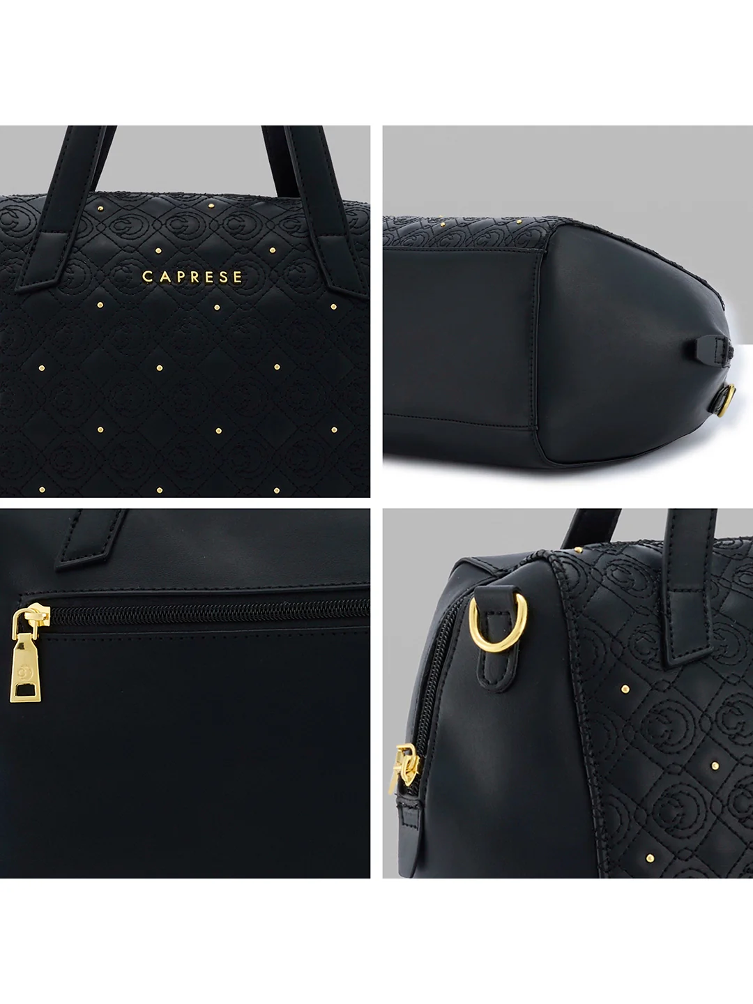 Caprese Rain Medium Black Satchel Bag - Image 10