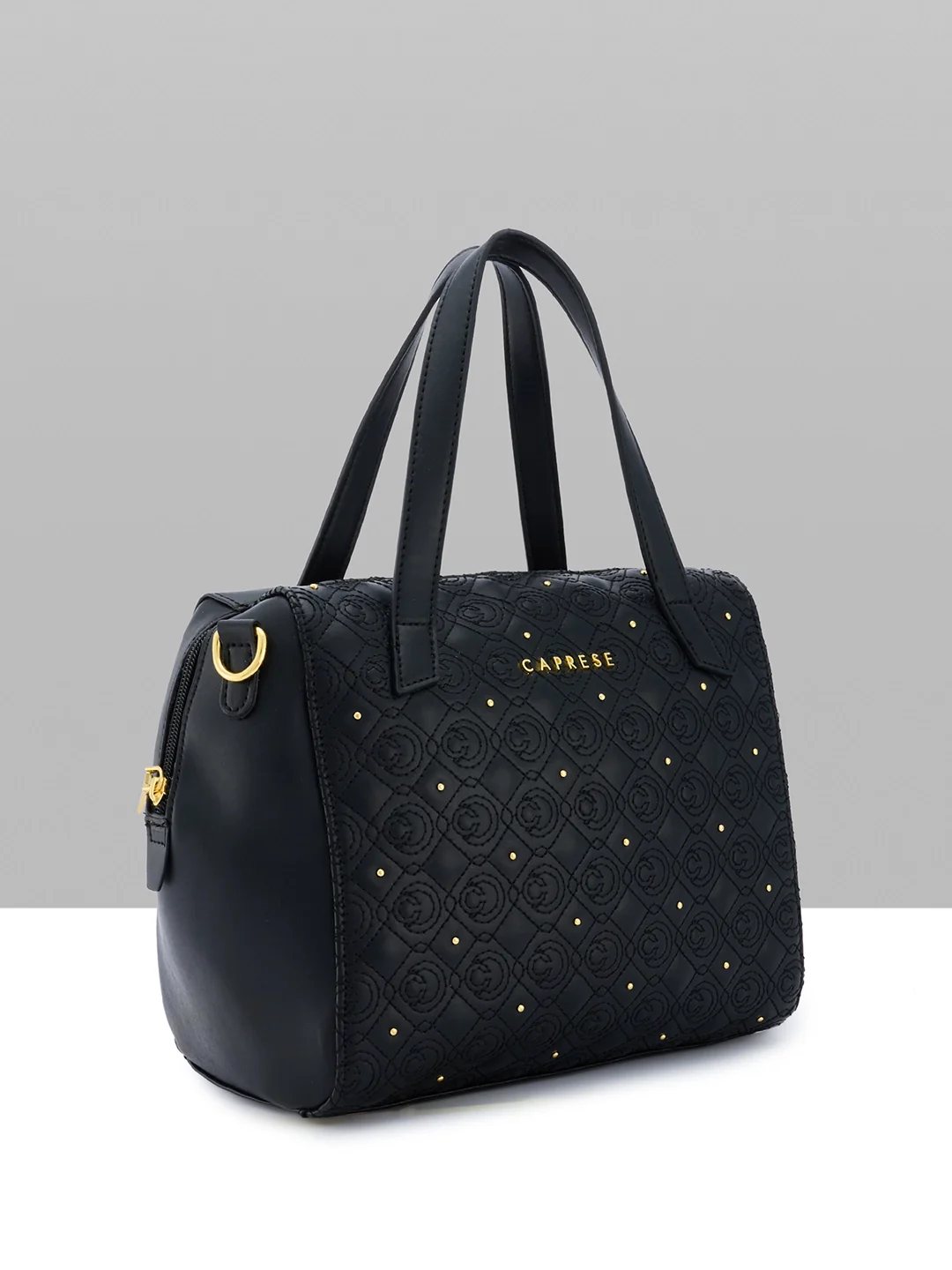 Caprese Rain Medium Black Satchel Bag - Image 12