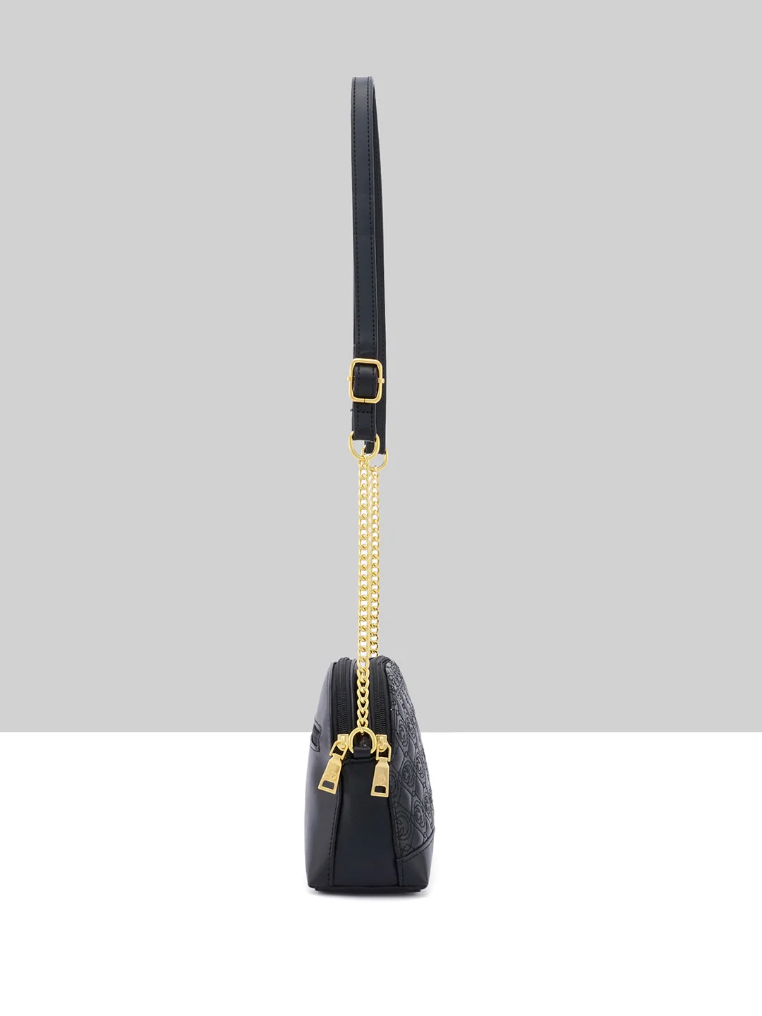Caprese Rain Medium Black Sling Bag - Image 12