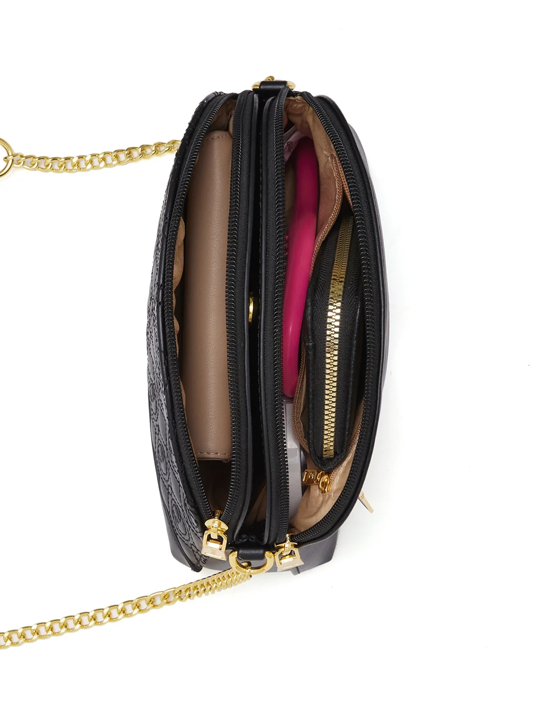 Caprese Rain Medium Black Sling Bag - Image 15
