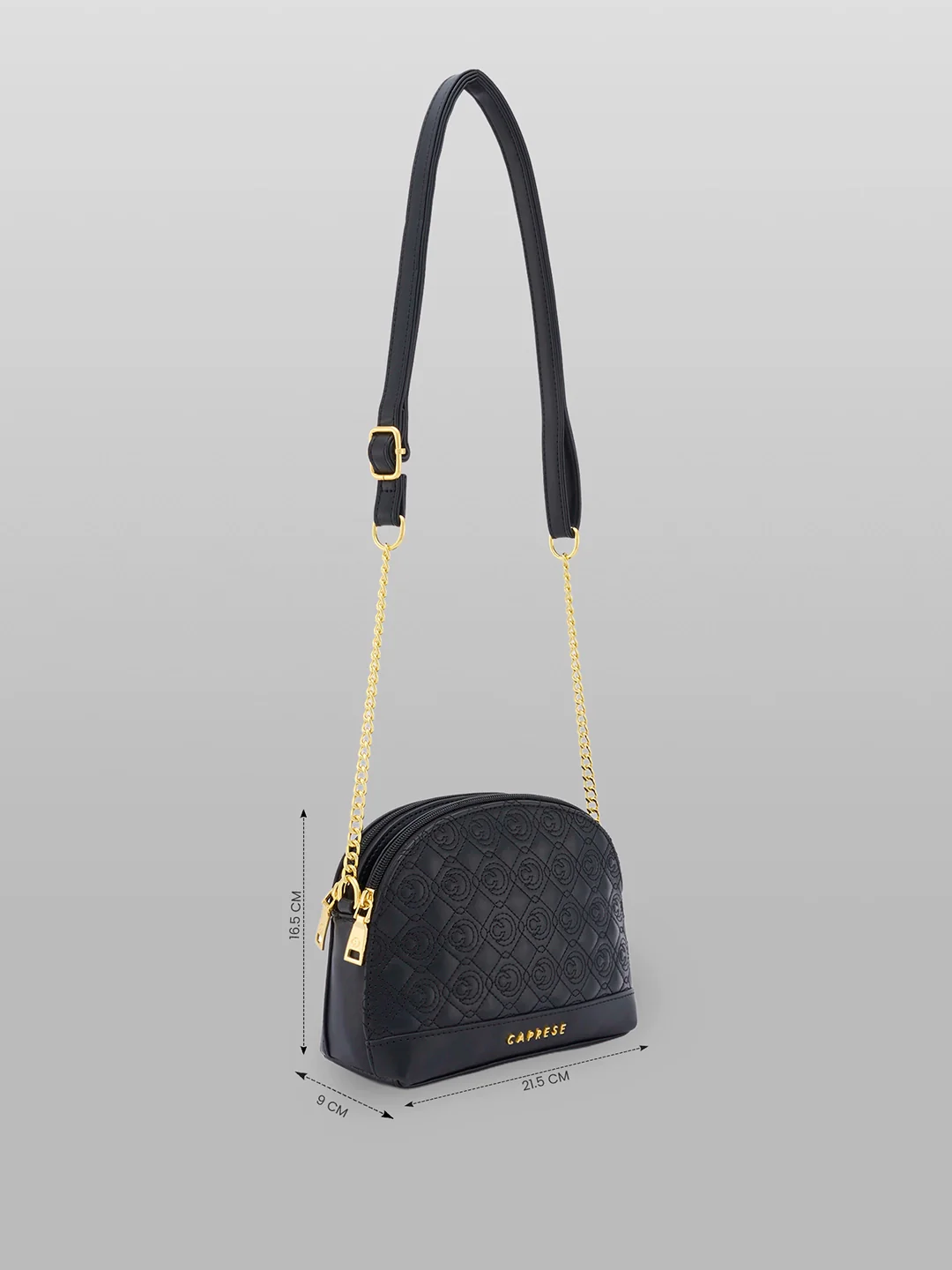 Caprese Rain Medium Black Sling Bag - Image 4
