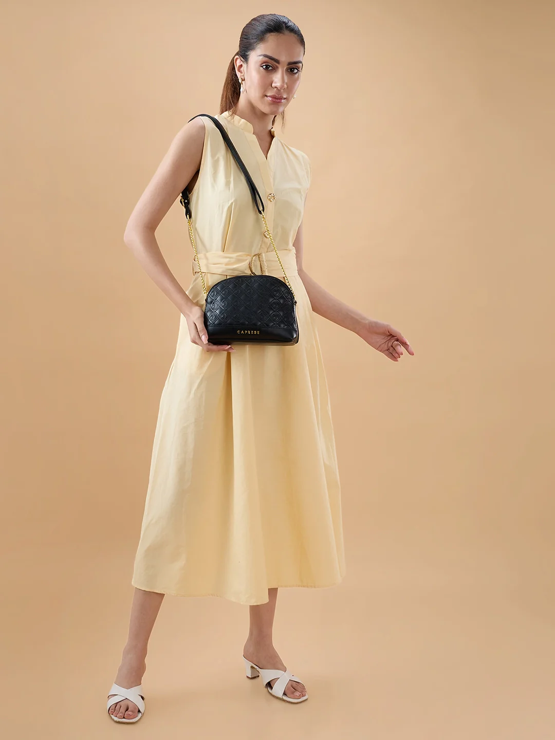 Caprese Rain Medium Black Sling Bag - Image 6
