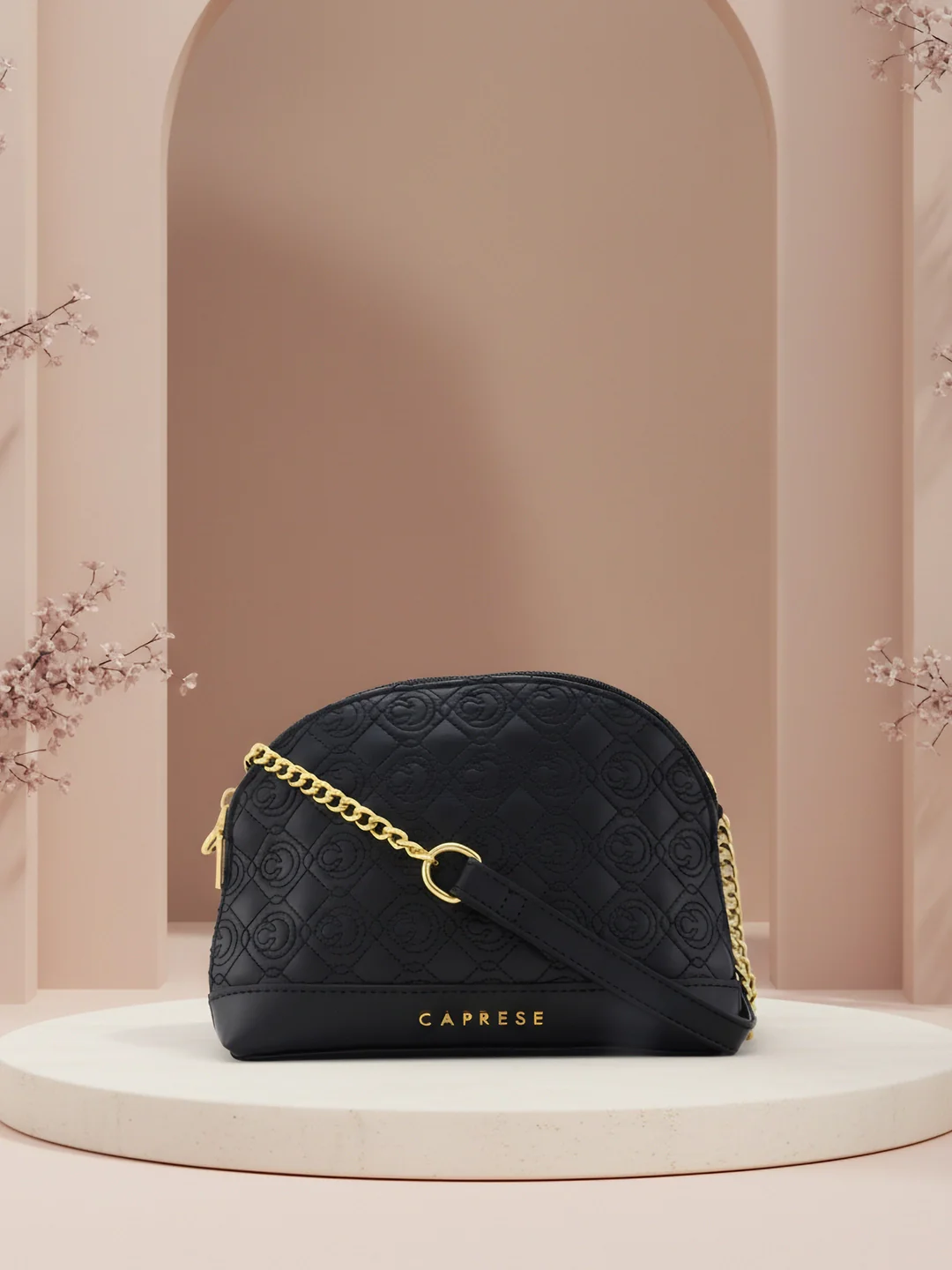 Caprese Rain Medium Black Sling Bag - Image 8