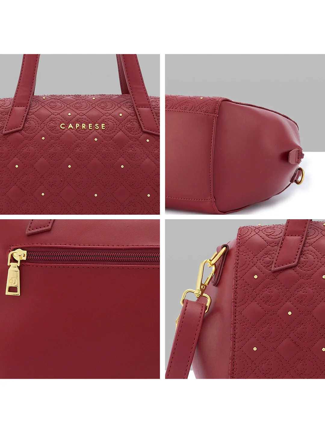 Caprese Rain Medium Cherry Lacquer Satchel Bag - Image 10