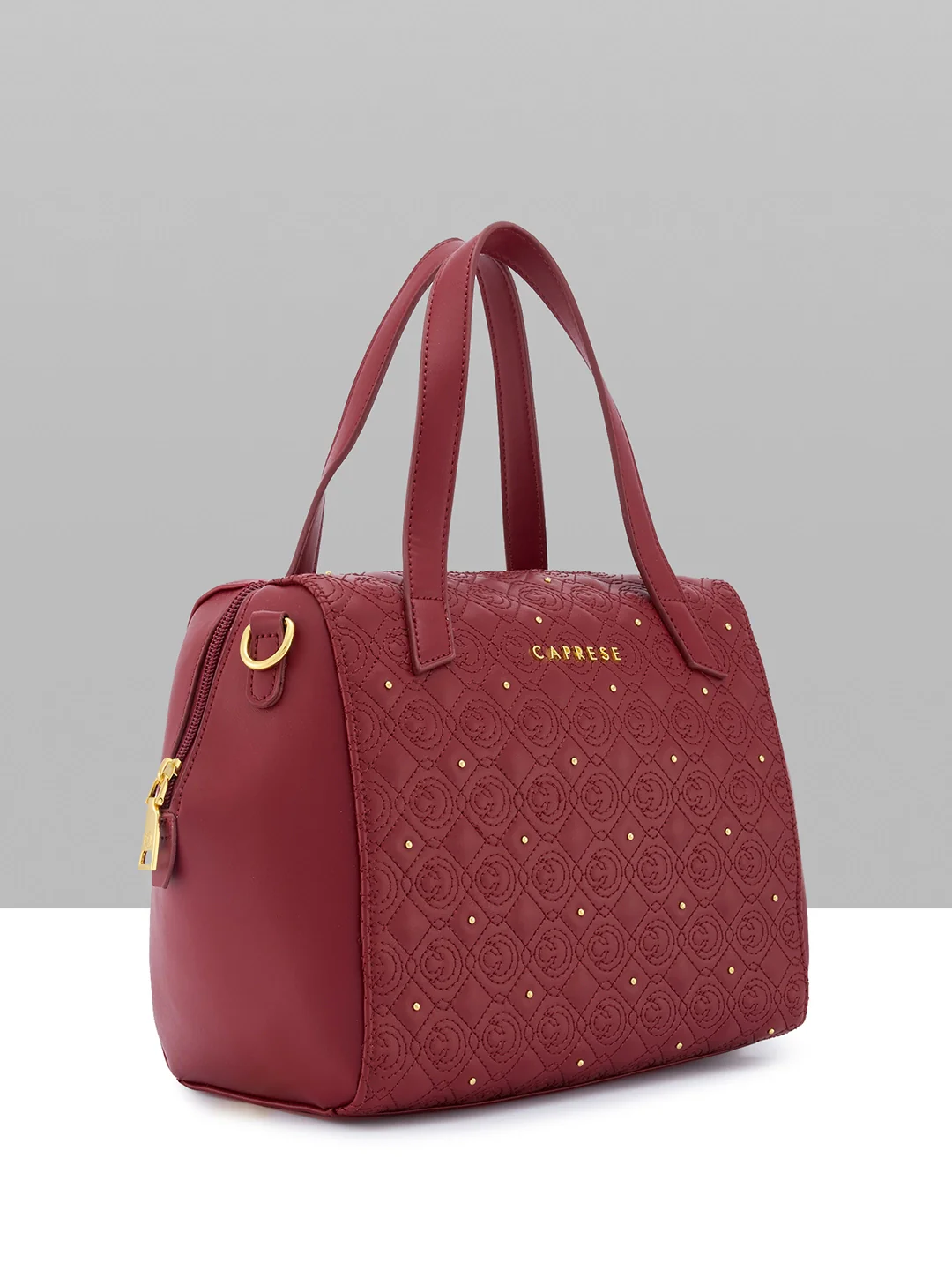 Caprese Rain Medium Cherry Lacquer Satchel Bag - Image 12