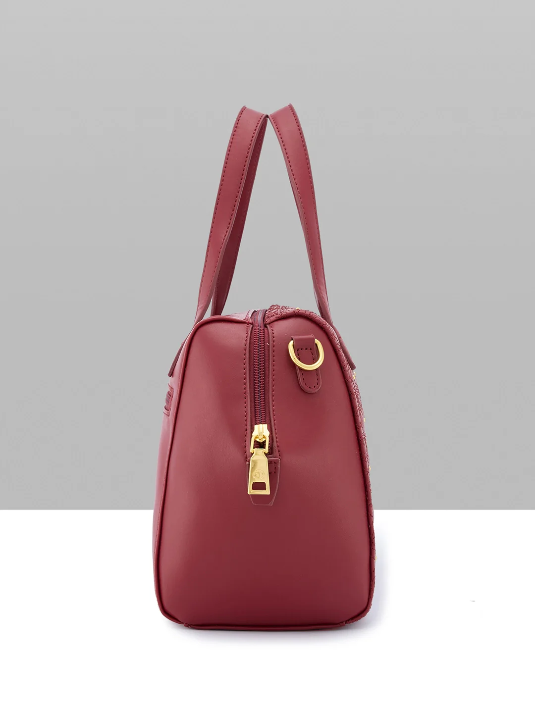 Caprese Rain Medium Cherry Lacquer Satchel Bag - Image 13