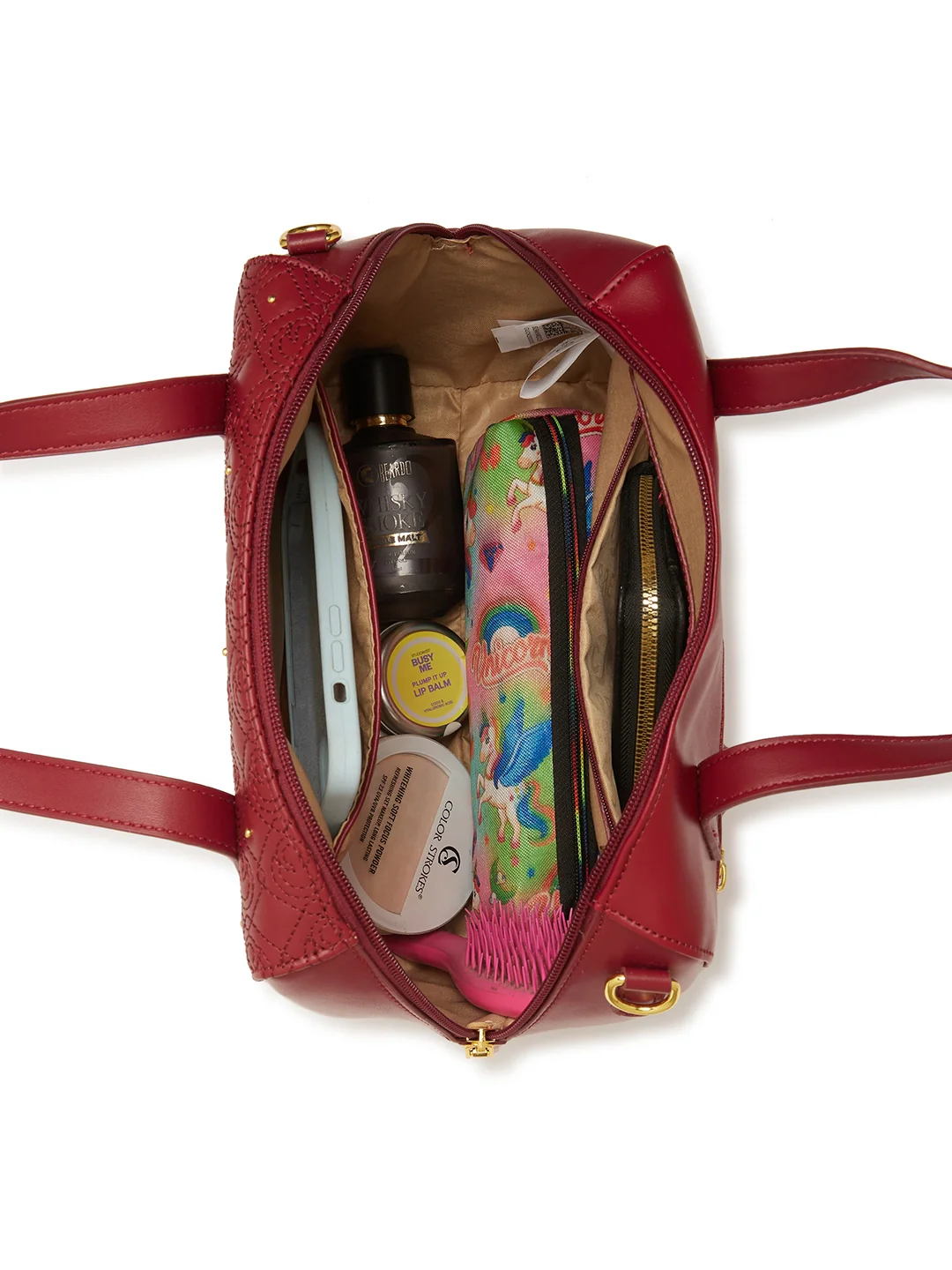 Caprese Rain Medium Cherry Lacquer Satchel Bag - Image 16