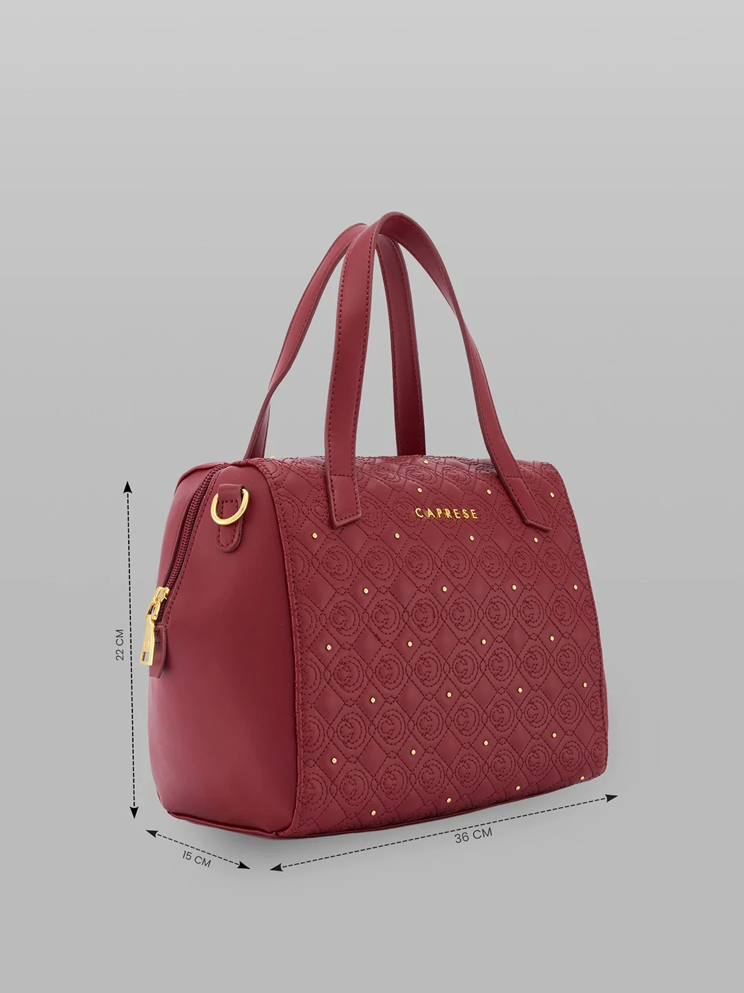 Caprese Rain Medium Cherry Lacquer Satchel Bag - Image 5