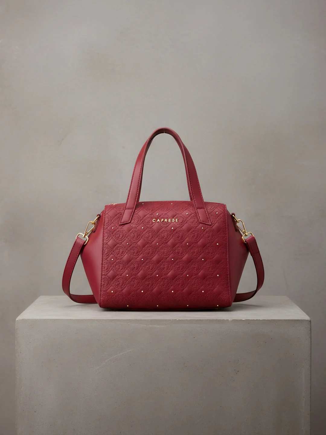 Caprese Rain Medium Cherry Lacquer Satchel Bag - Image 9