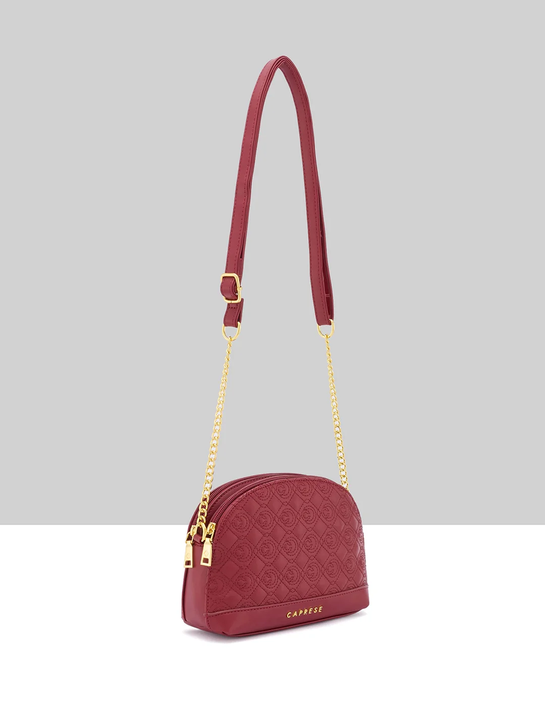 Caprese Rain Medium Cherry Lacquer Sling Bag - Image 11