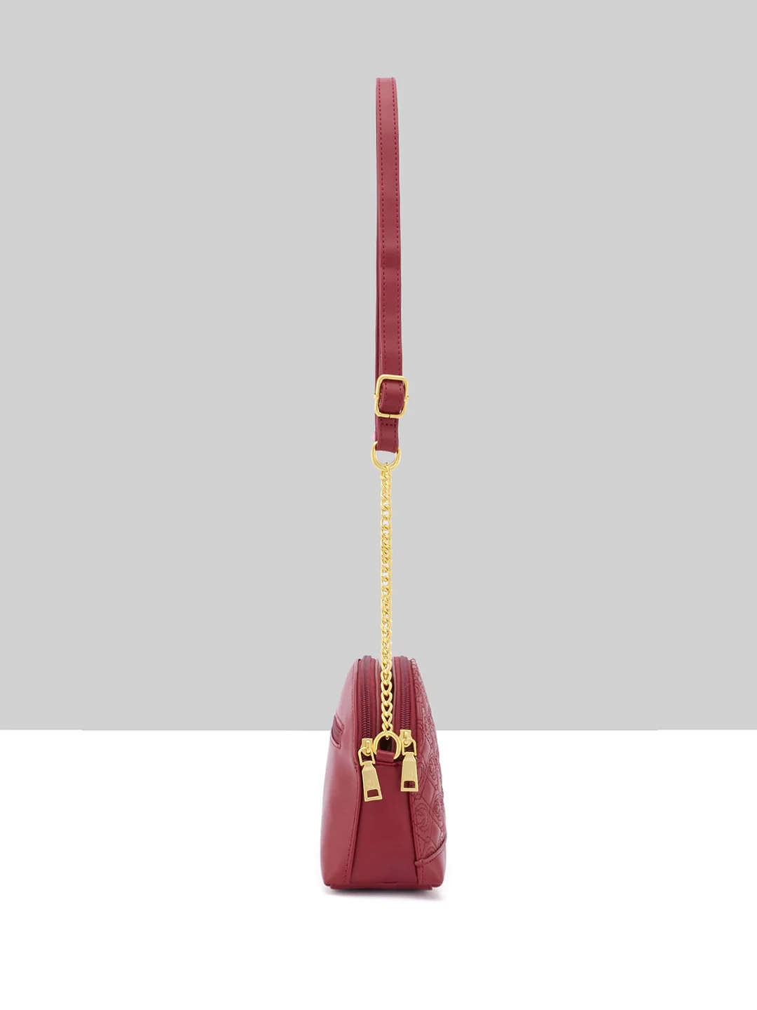 Caprese Rain Medium Cherry Lacquer Sling Bag - Image 12