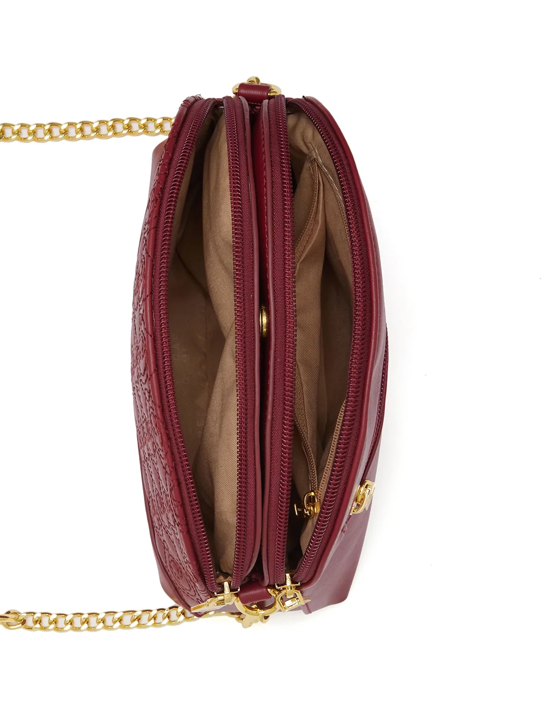 Caprese Rain Medium Cherry Lacquer Sling Bag - Image 14
