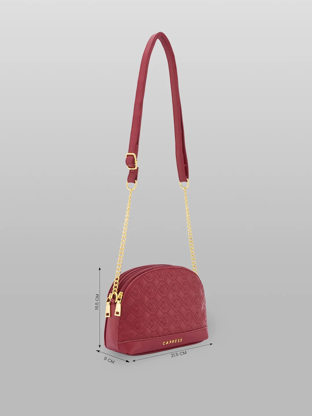 Caprese Rain Medium Cherry Lacquer Sling Bag - Image 4