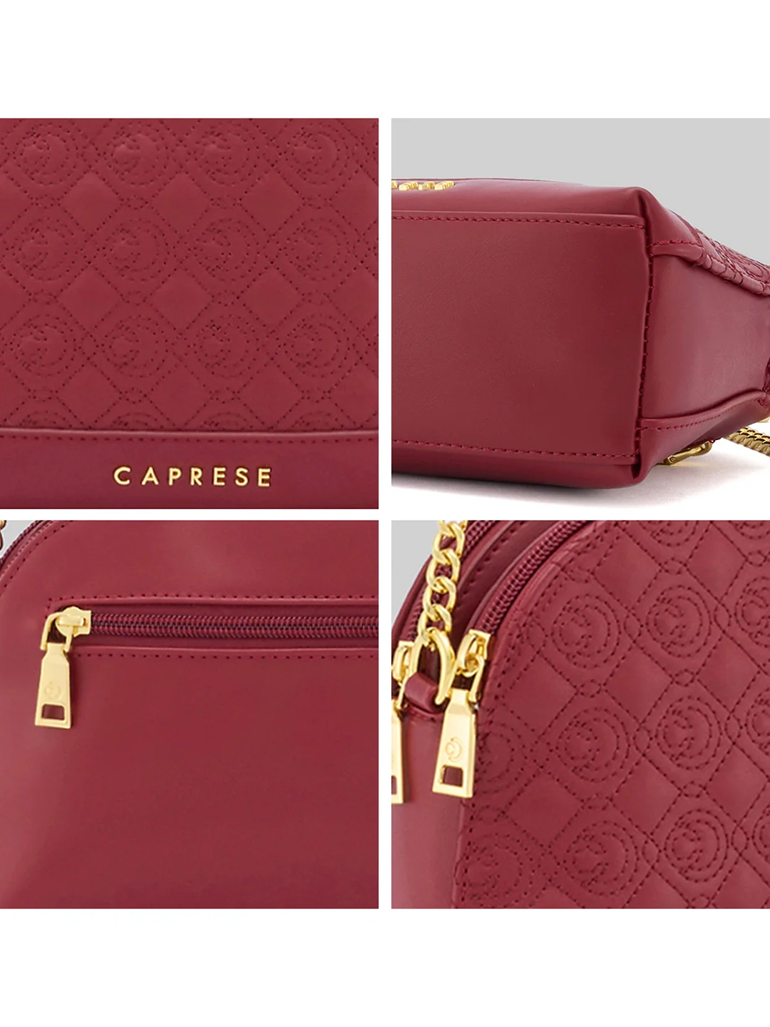 Caprese Rain Medium Cherry Lacquer Sling Bag - Image 9