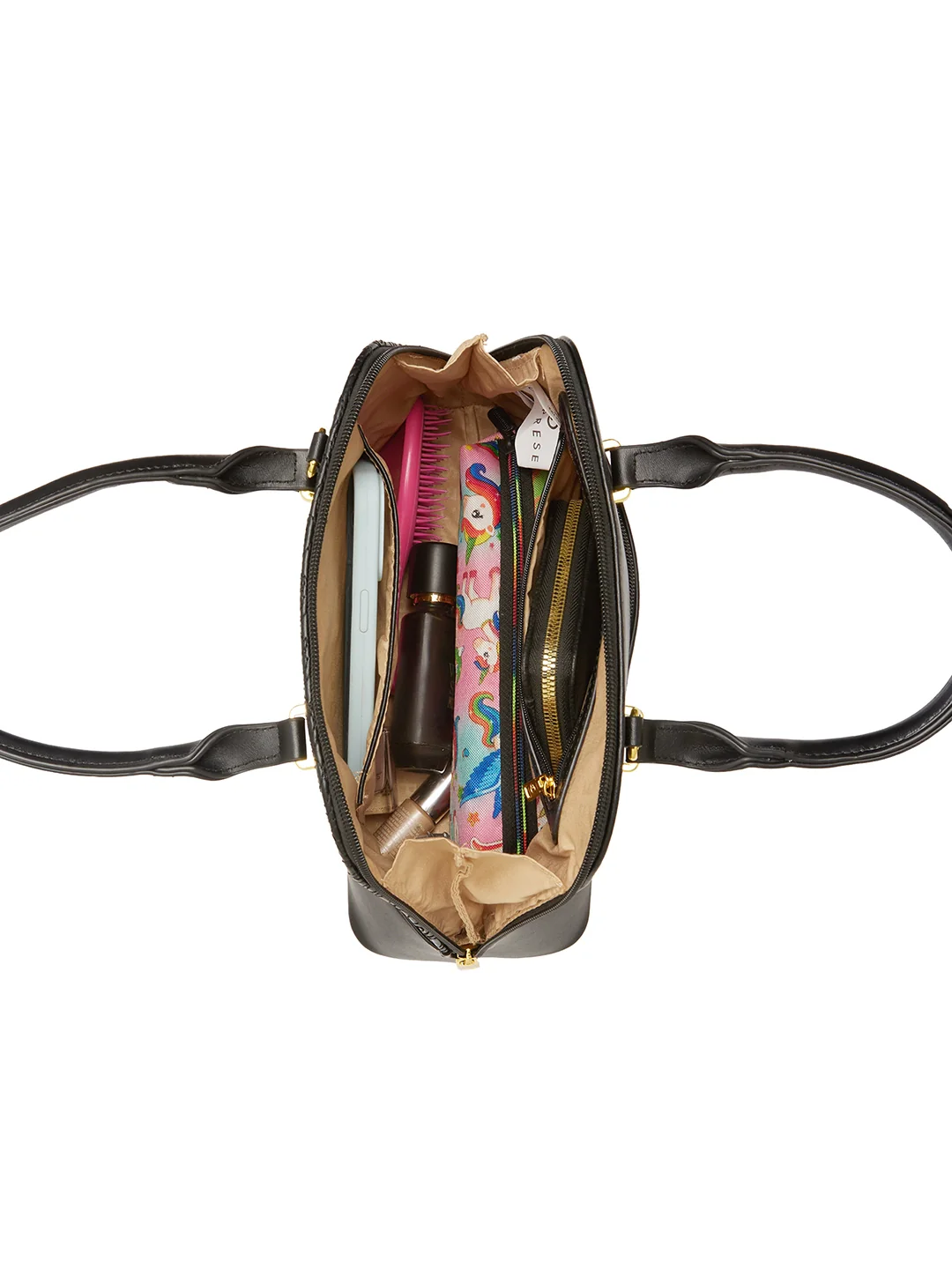 Caprese Rain Small Black Satchel Bag - Image 16